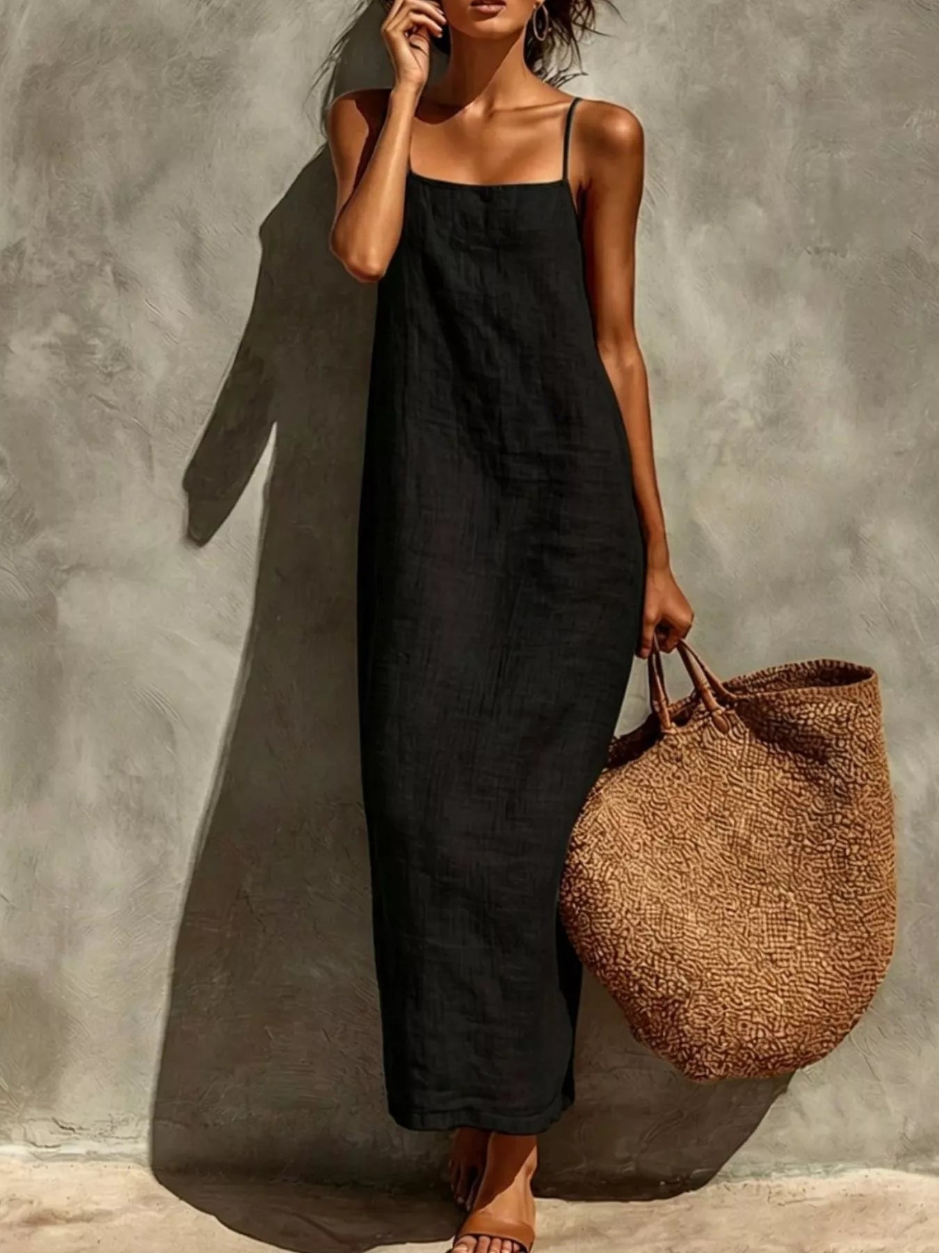 Sleeveless Linen Casual Maxi Dress