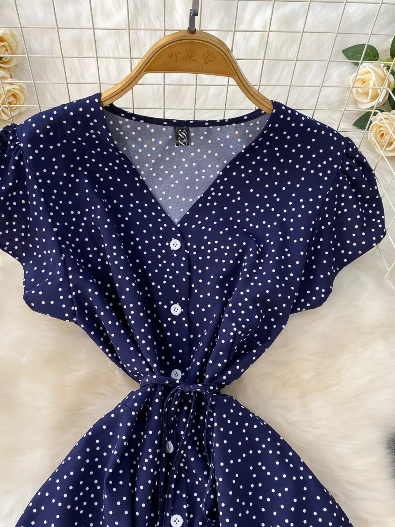 Polka Dot Button-Down Dress