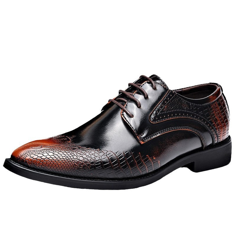 Mens Casual British-style Pointed-toe Leather Shoes Plus Size