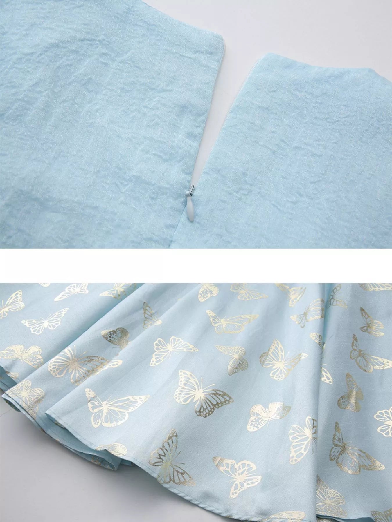 Butterfly Print Puff Sleeve Dress