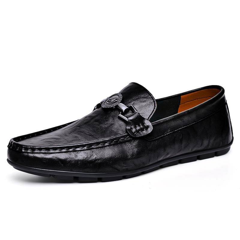 Mens Versatile Trendy Soft-leather Comfortable Casual Leather Shoes