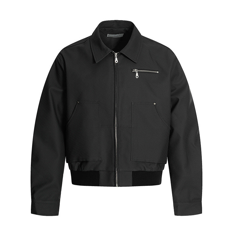 Retro Washed Distressed Leather Loose-Fit Casual All-Match Lapel Jacket Top
