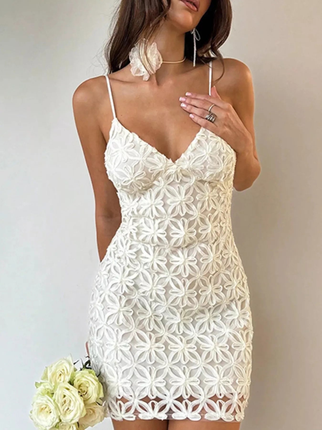 Lace Bodycon Mini Dress