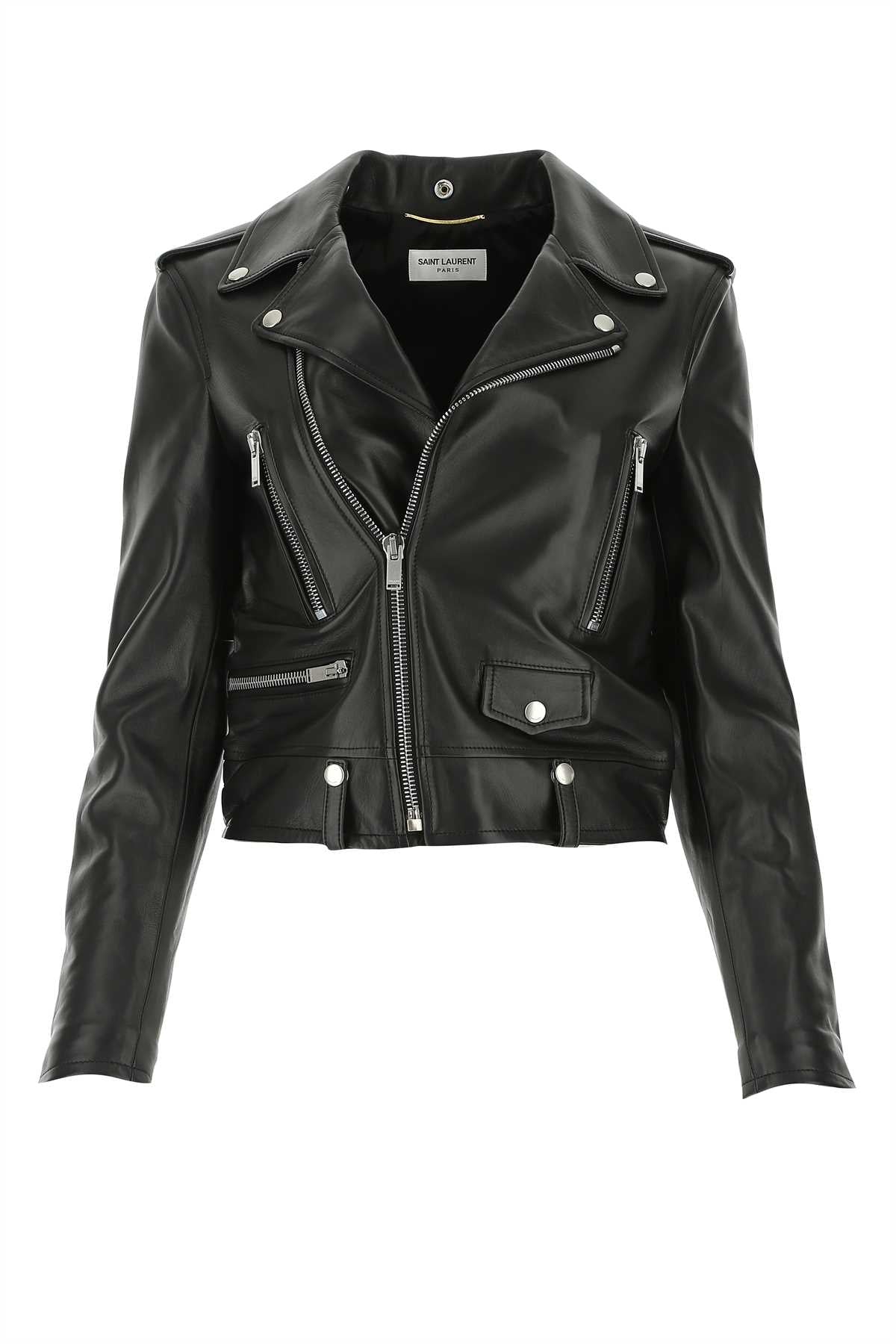 Saint Laurent Women Black Nappa Leather Jacket