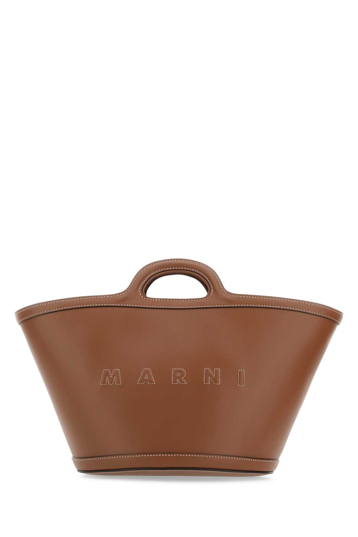 Marni Women Brown Leather Small Tropicalia Handbag