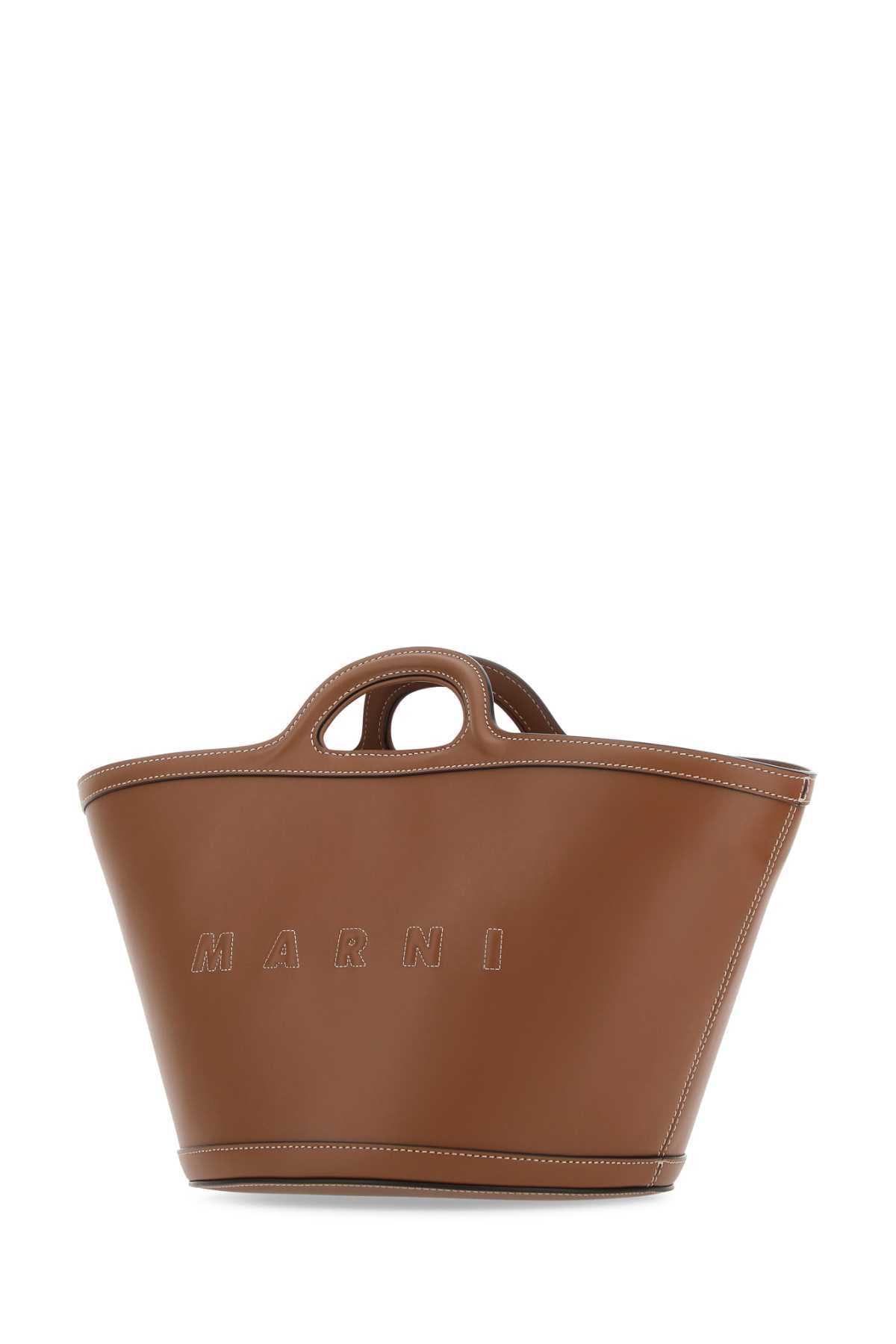 Marni Women Brown Leather Small Tropicalia Handbag