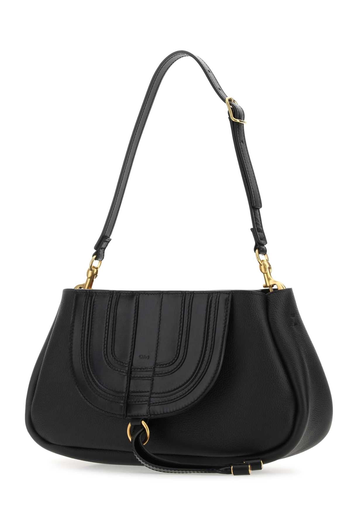 Chloe Women Black Leather Marcie Clutch