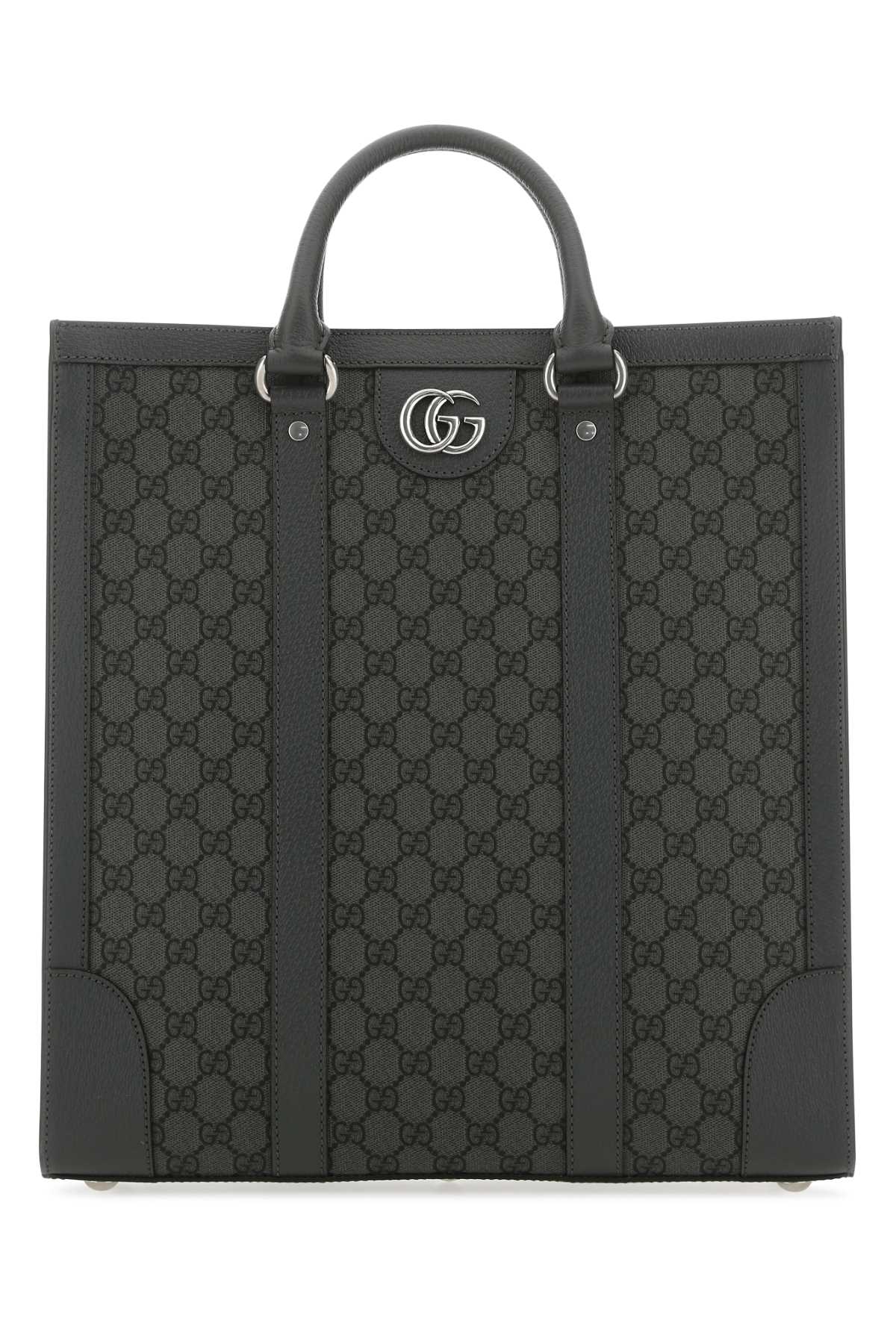 Gucci Men Gg Supreme Fabric And Leather Ophidia Shopping Bag