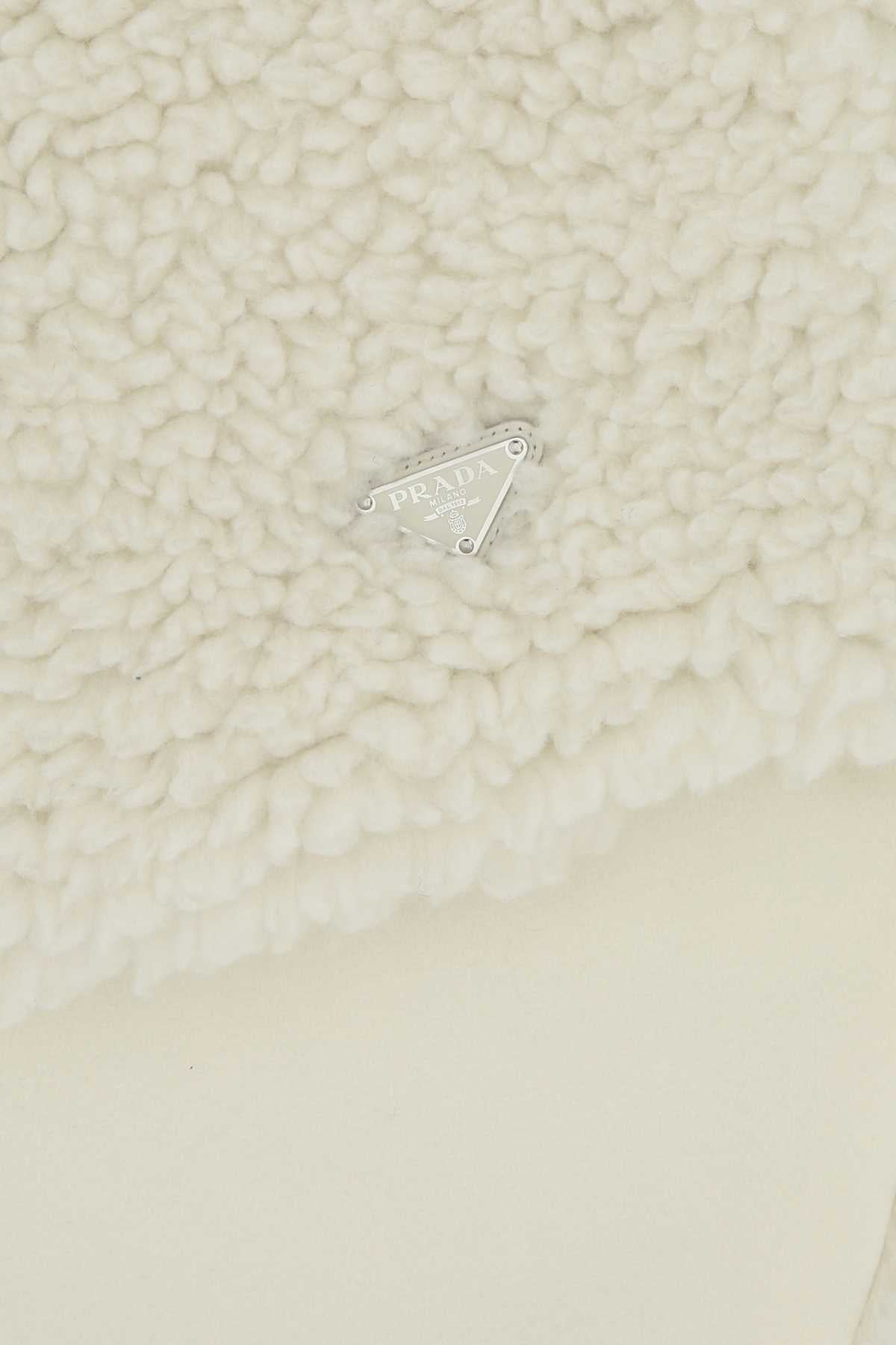 Prada Women Ivory Teddy Scarf