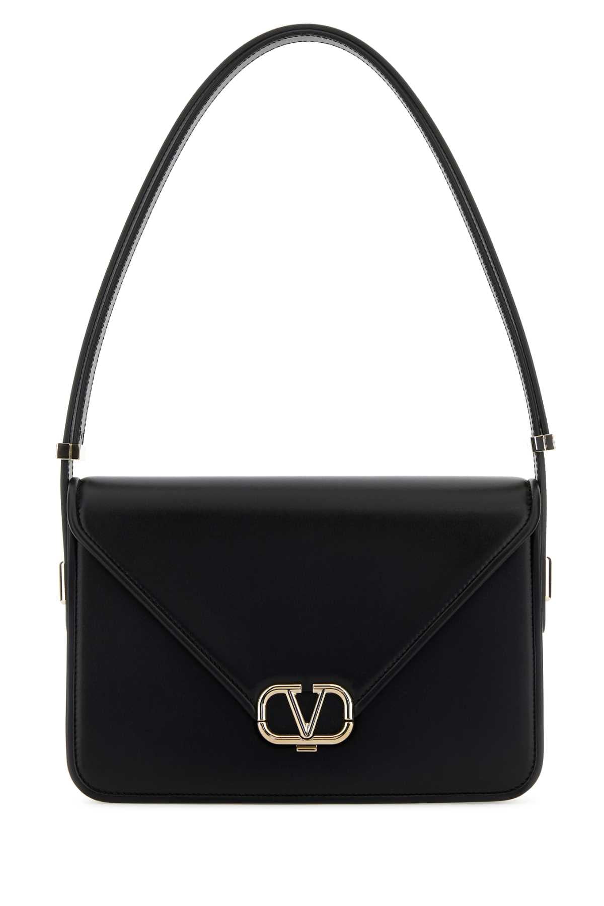 Valentino Garavani Women Black Leather Vlogo Shoulder Bag