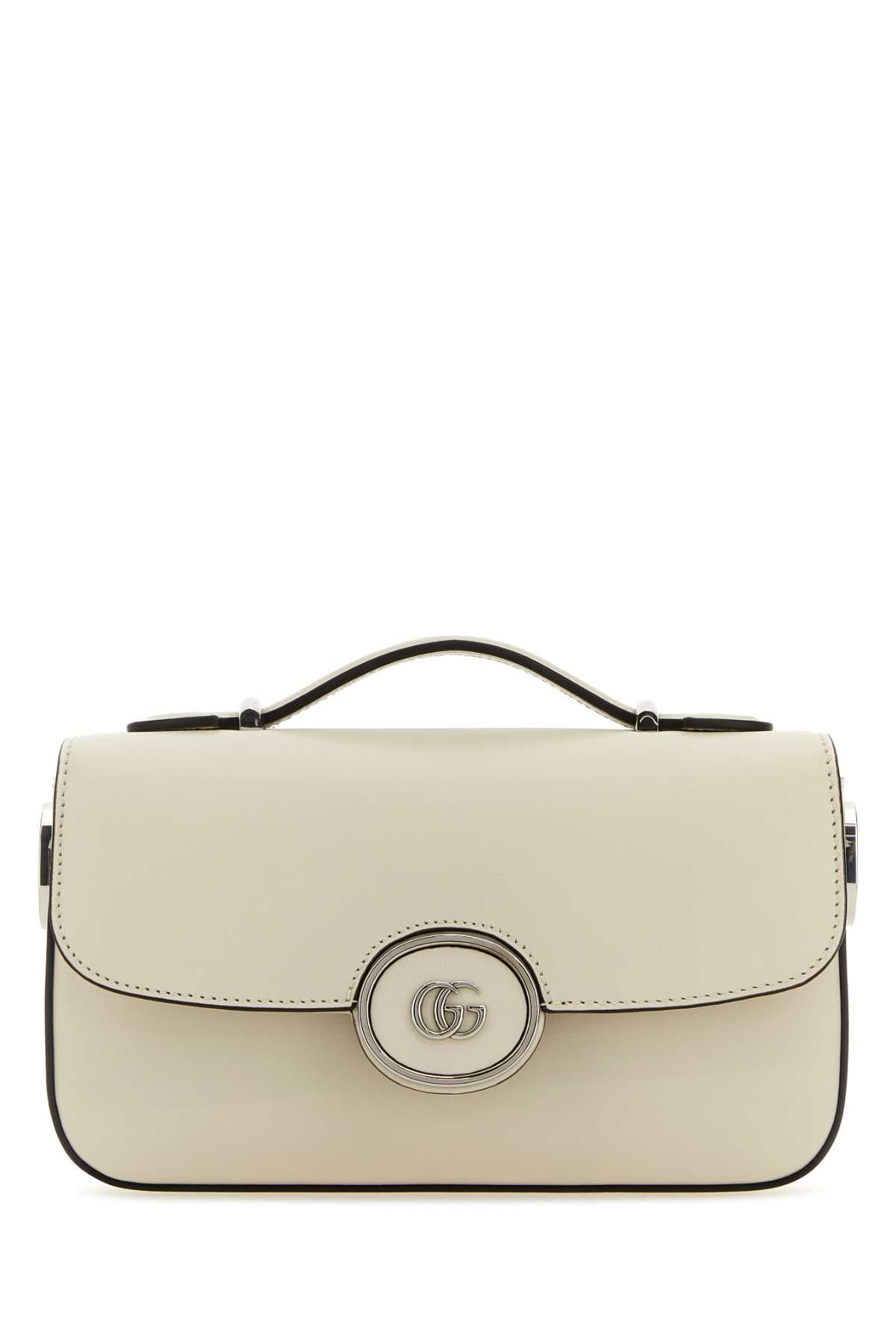 Gucci Women Ivory Leather Mini Petite Gg Handbag
