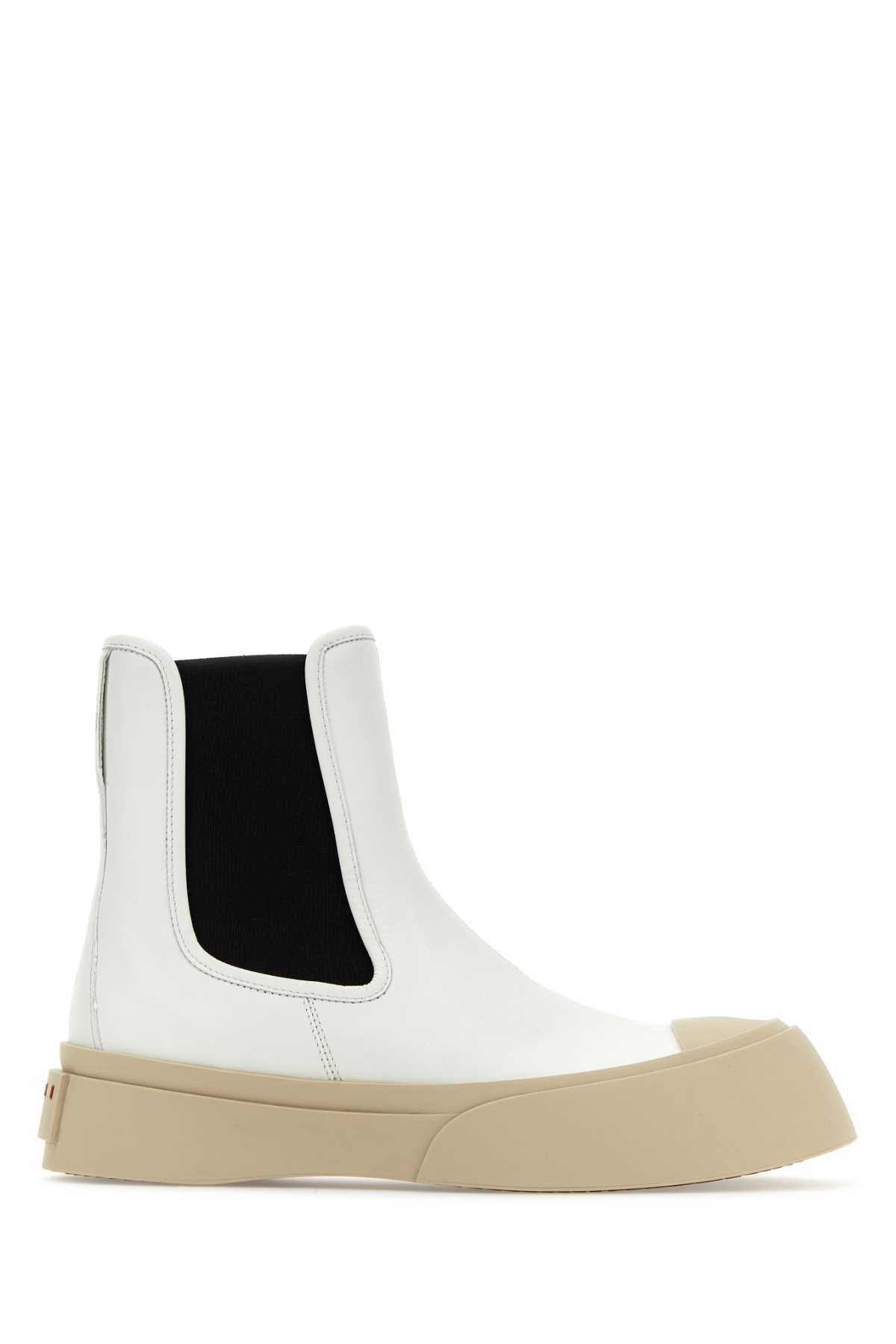 Marni Women White Nappa Leather Pablo Ankle Boots