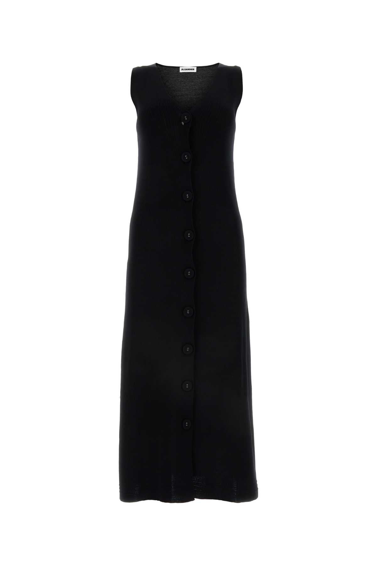 Jil Sander Women Black Stretch Cotton Blend Dress