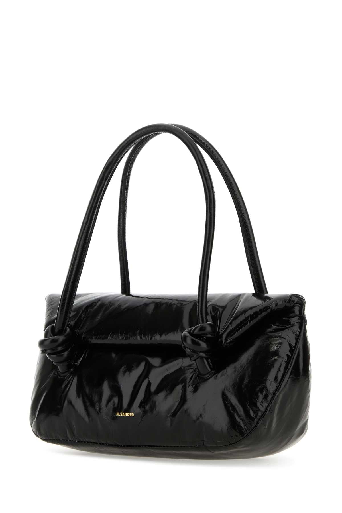 Jil Sander Women Black Leather Small Knot Handle Handbag