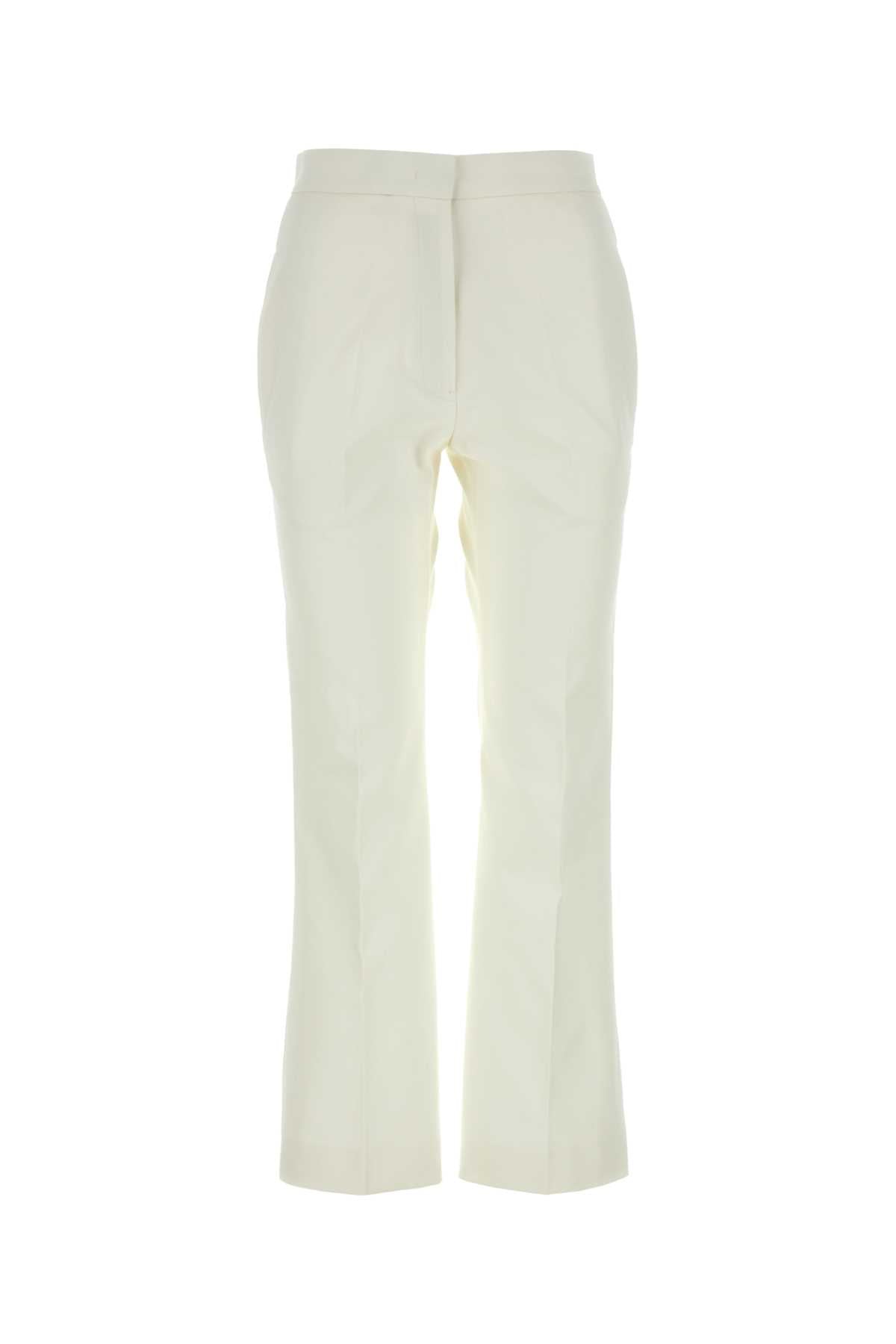 Jil Sander Women White Cotton Pant