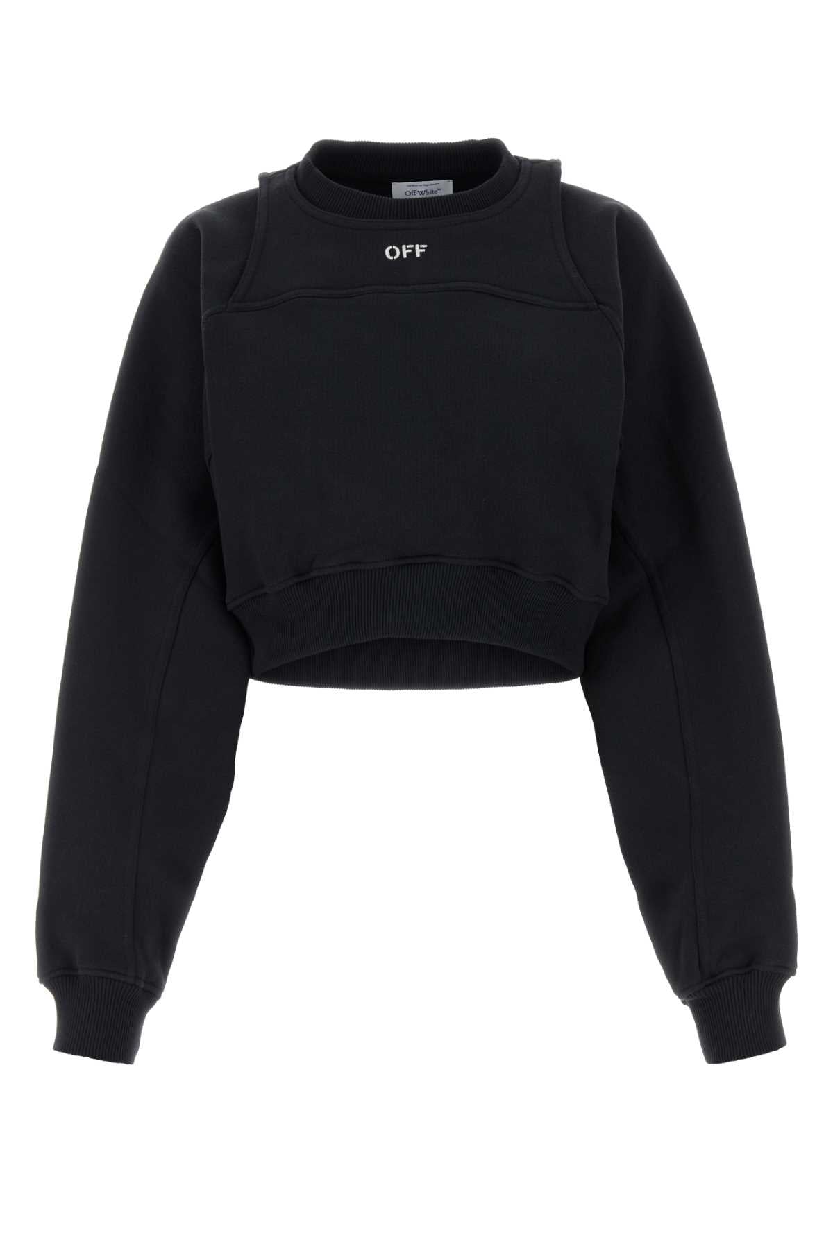 Off White Women Black Cotton Sweatshirt