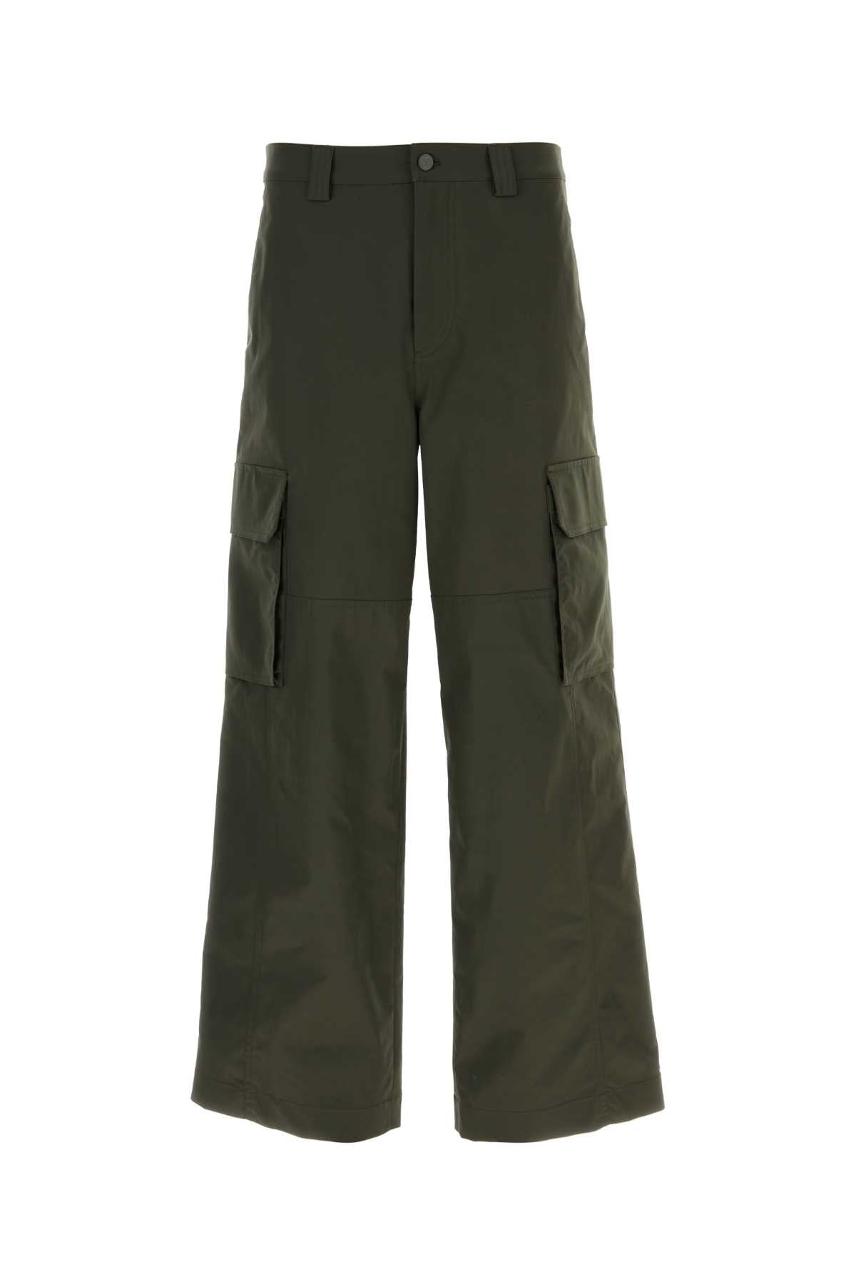 Valentino Garavani Men Olive Green Polyester Blend Cargo Pant