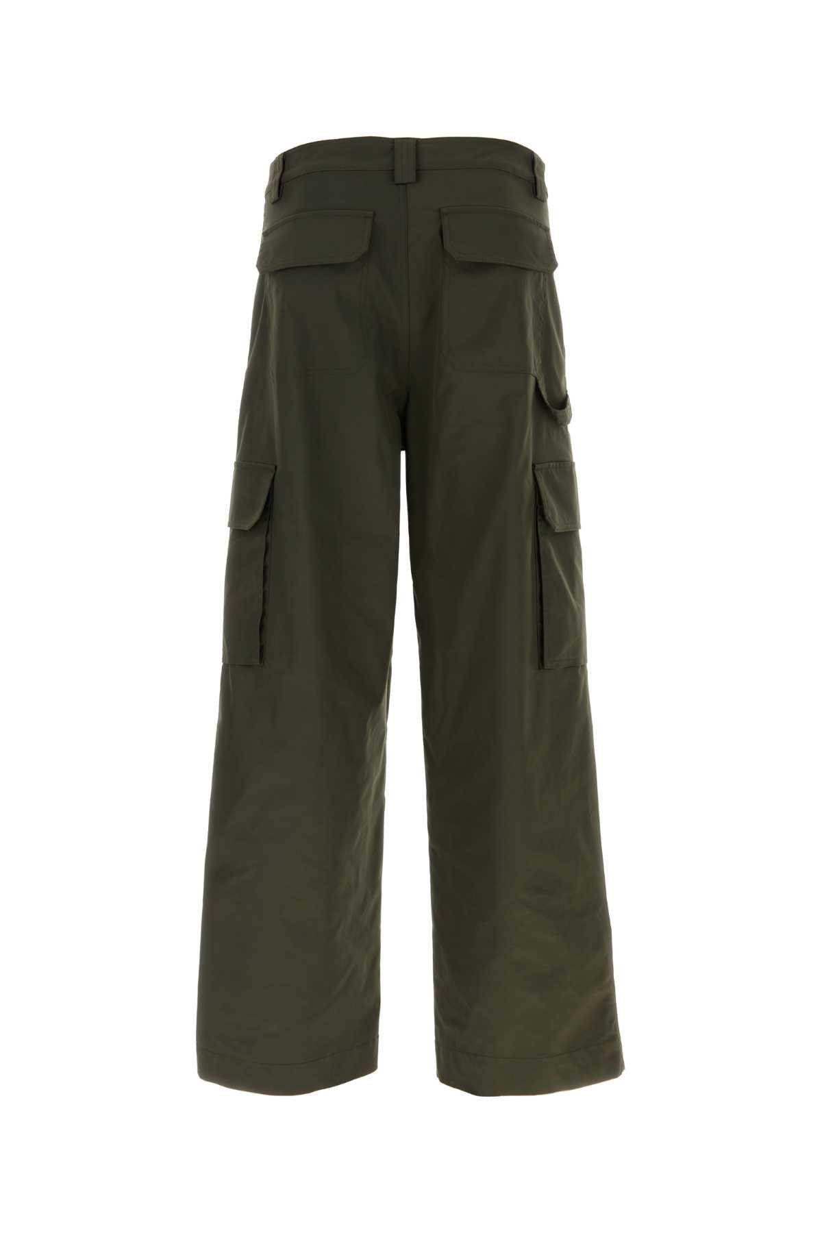 Valentino Garavani Men Olive Green Polyester Blend Cargo Pant