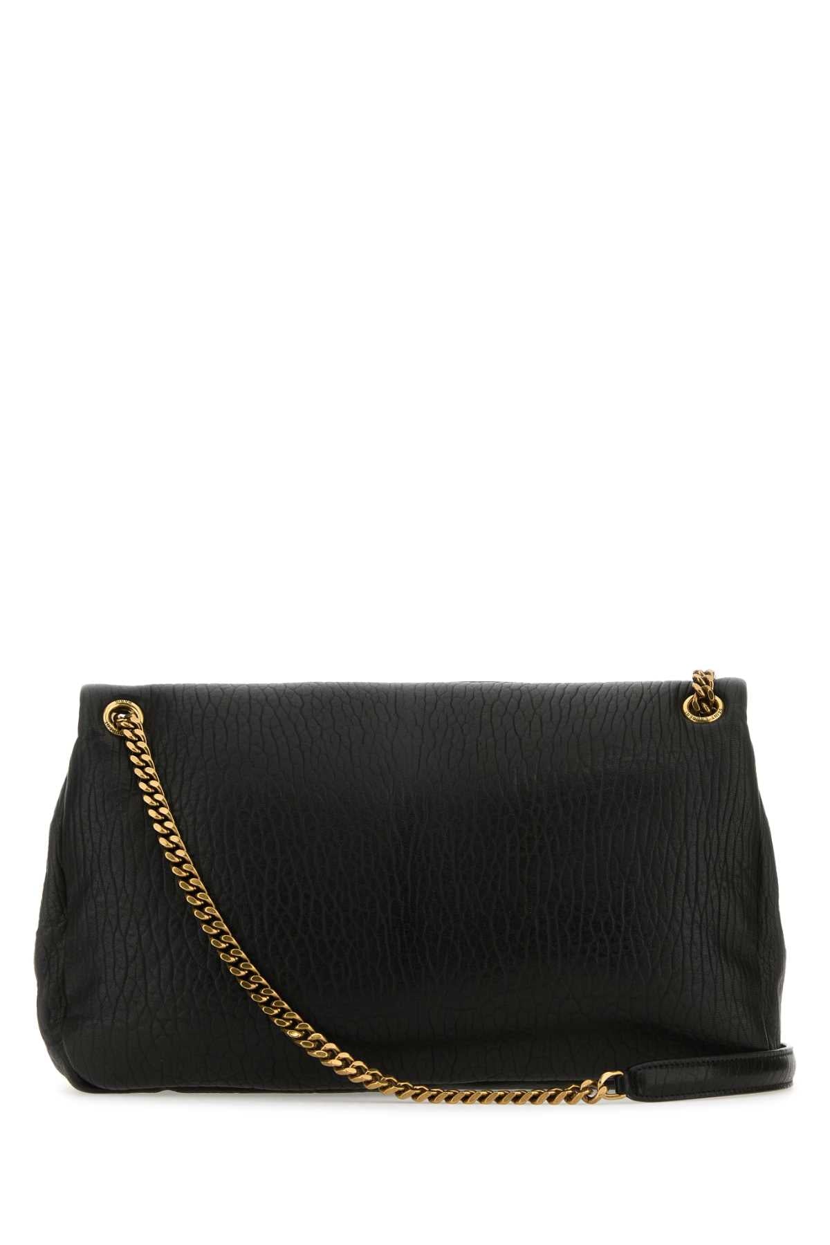 Saint Laurent Women Black Leather Big Calypso Shoulder Bag