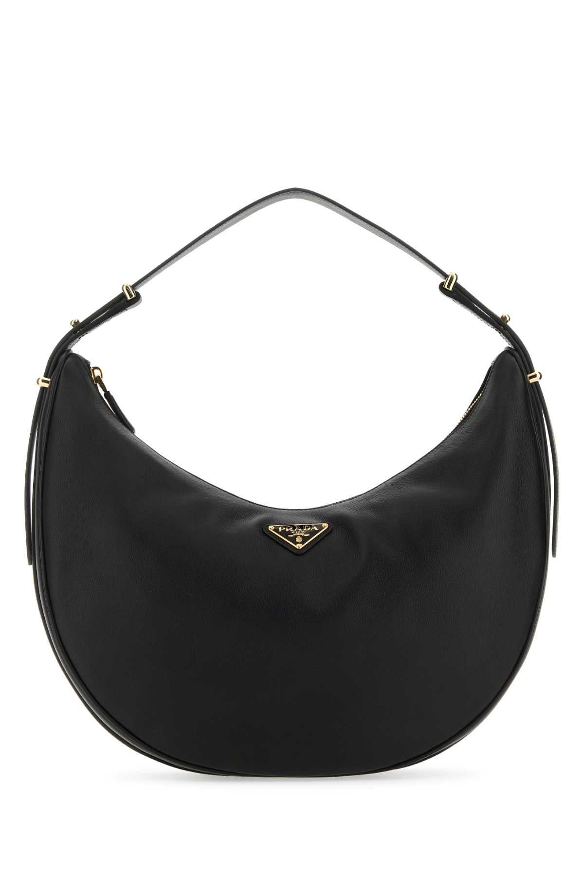 Prada Women Black Leather Big Arqu㨠Handbag