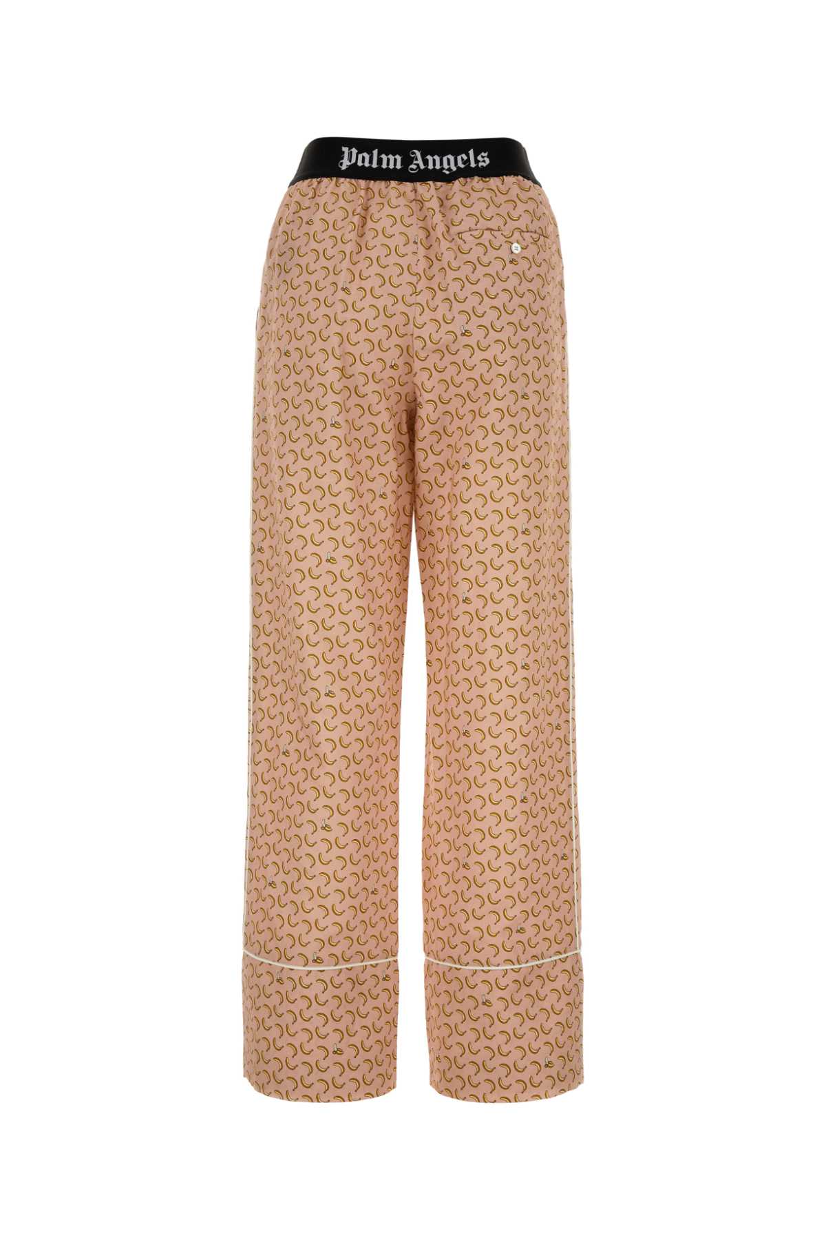 Palm Angels Women Printed Linen Blend Wide-Leg Pant