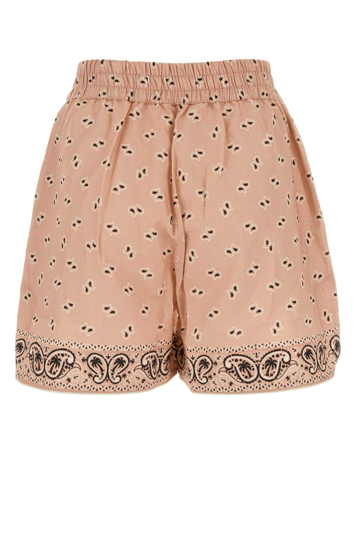 Palm Angels Women Printed Linen Blend Shorts