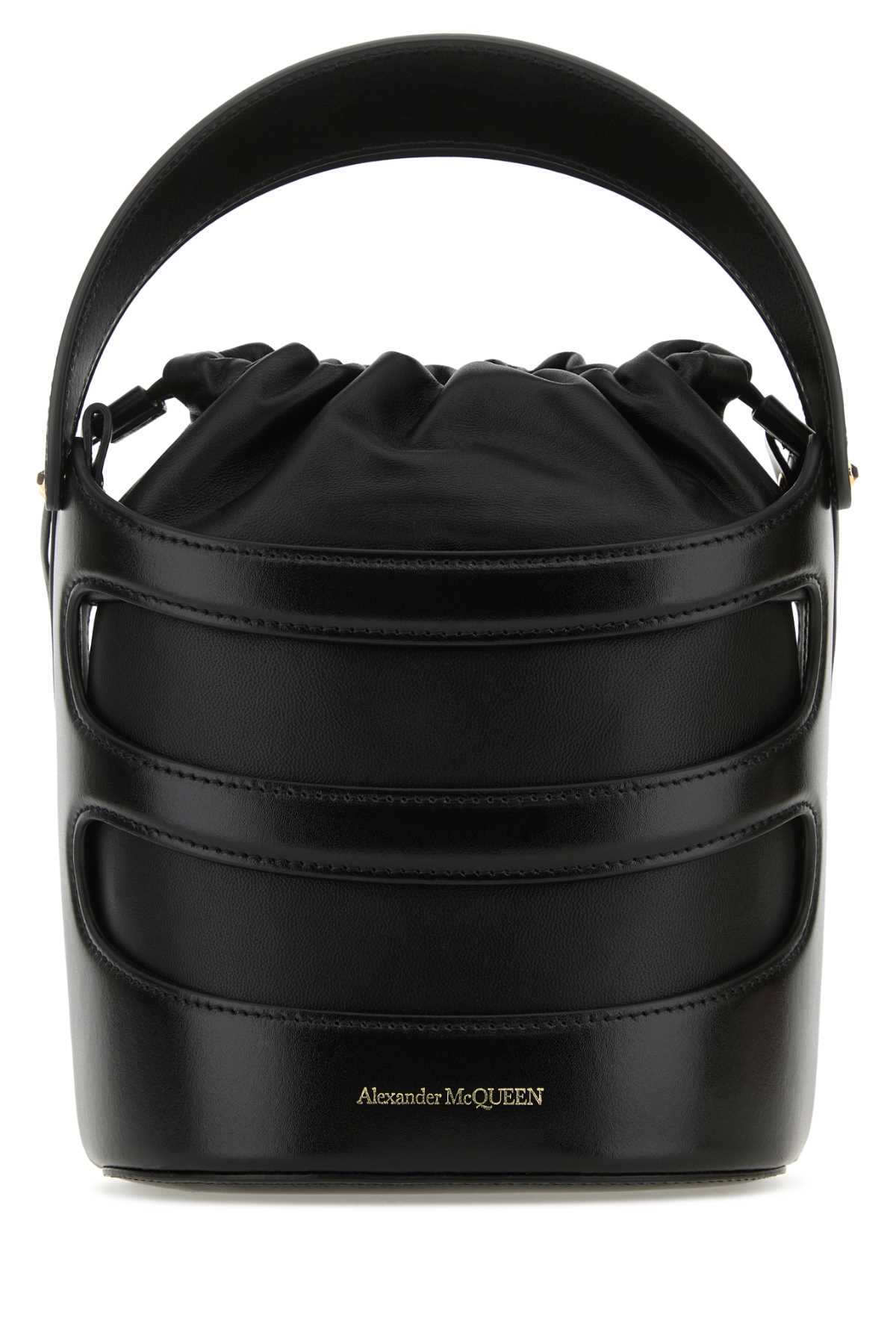 Alexander Mcqueen Women Black Leather The Rise Bucket Bag