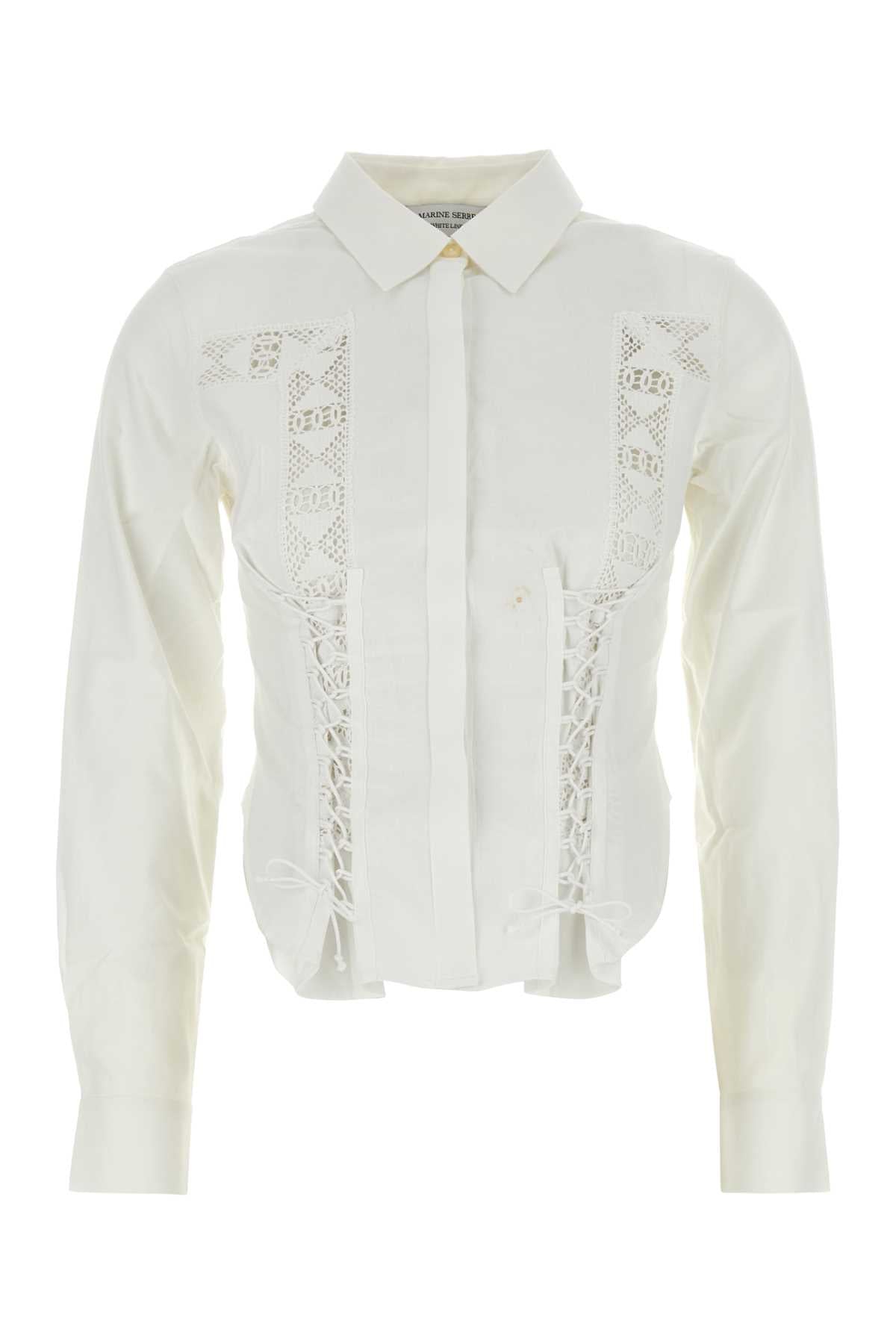Marine Serre Women White Cotton Shirt