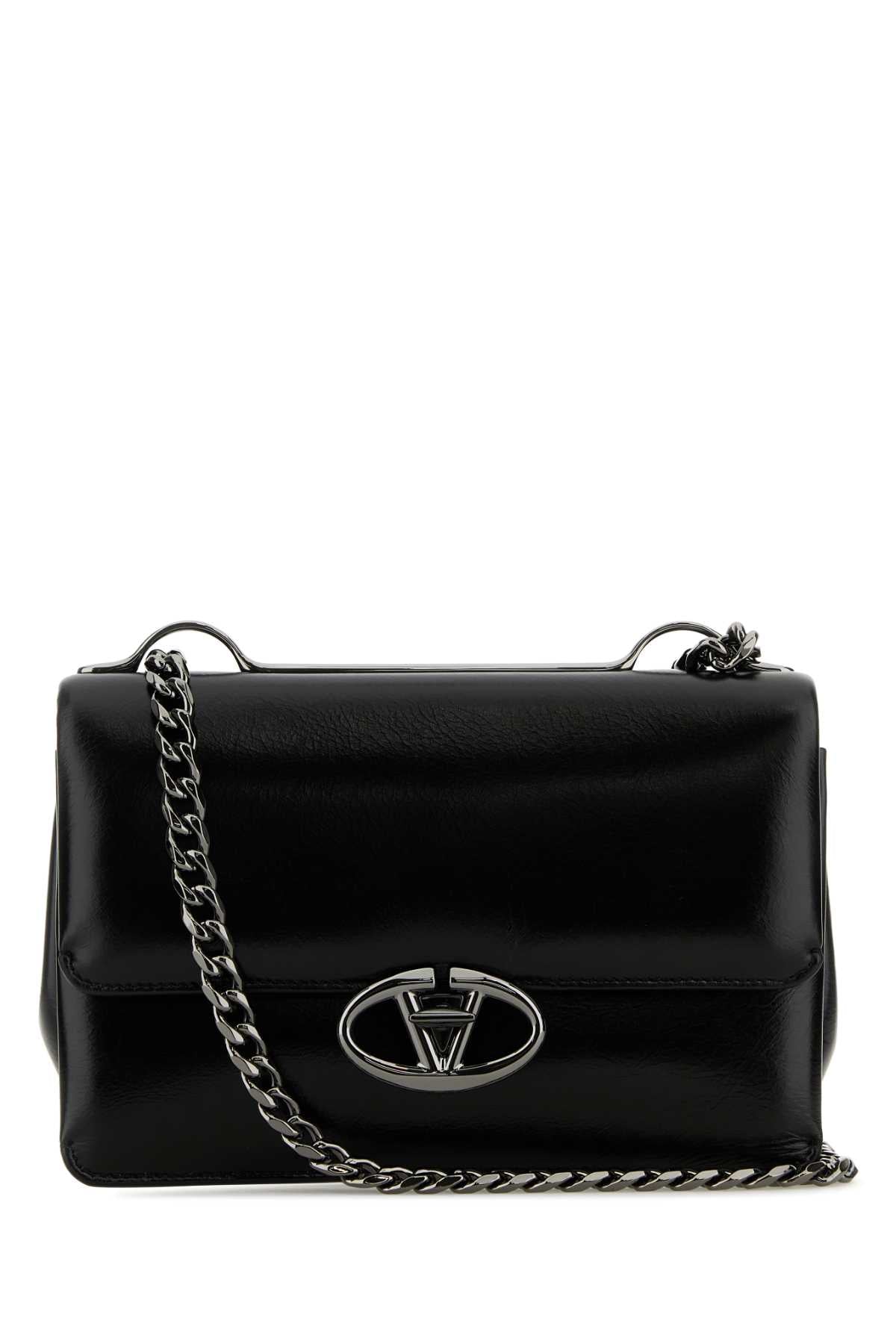 Valentino Garavani Women Black Leather Small Vlogo Shoulder Bag