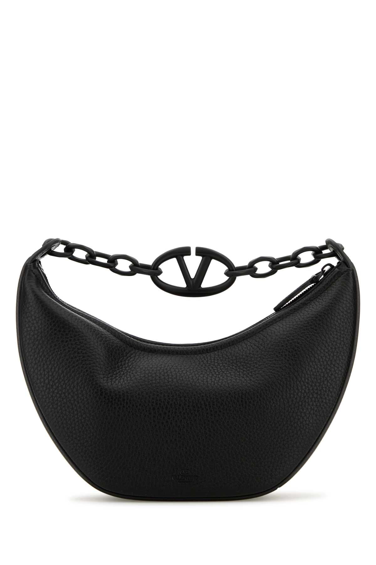 Valentino Garavani Women Black Leather Hobo Vlogo Moon Handbag