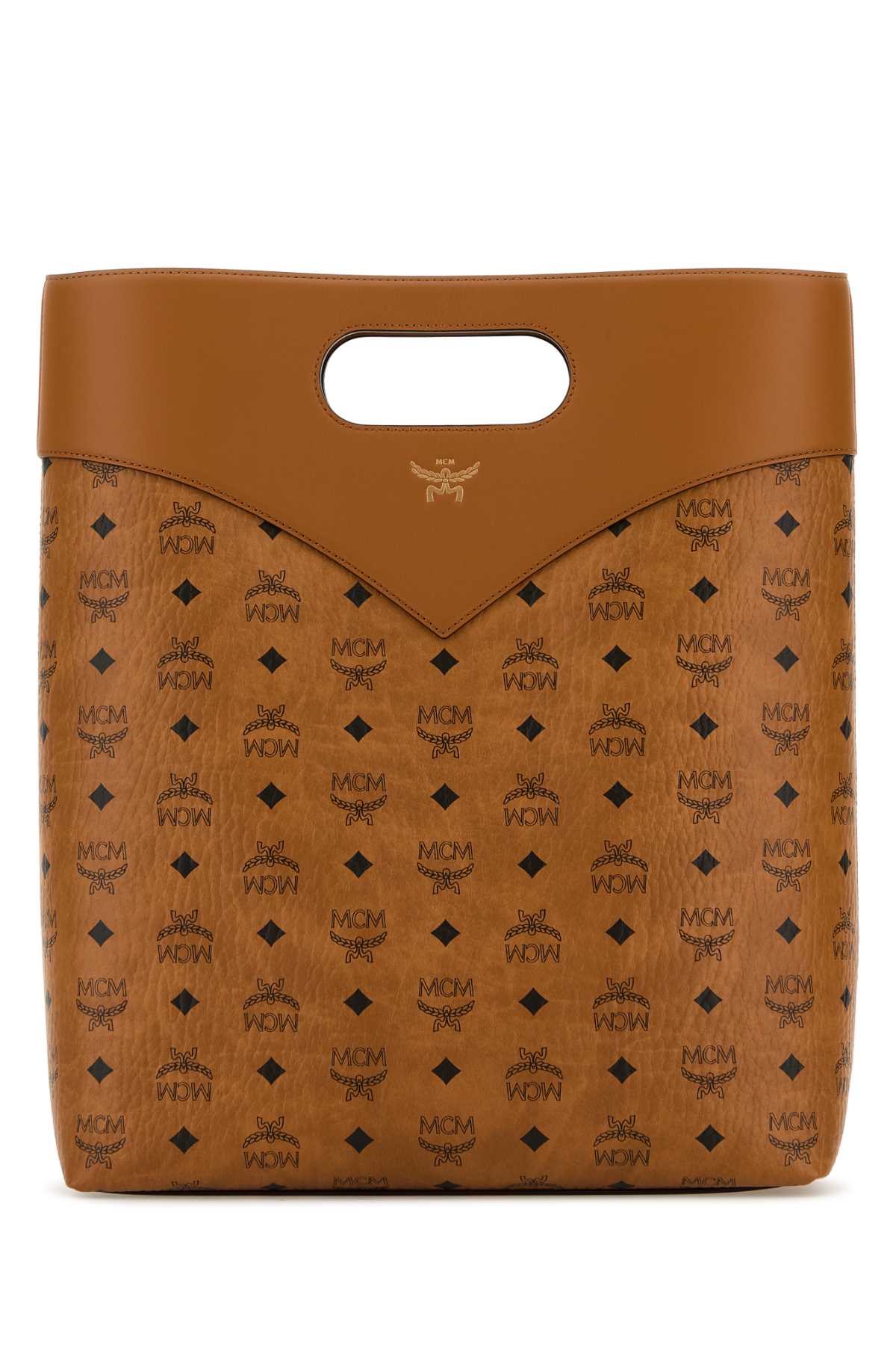 Mcm Men Printed Canvas Shopping Bag