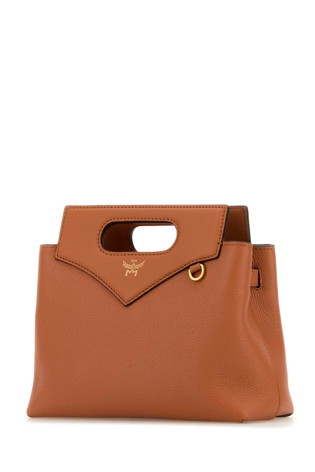 Mcm Women Caramel Leather Mini Soft Diamond Handbag
