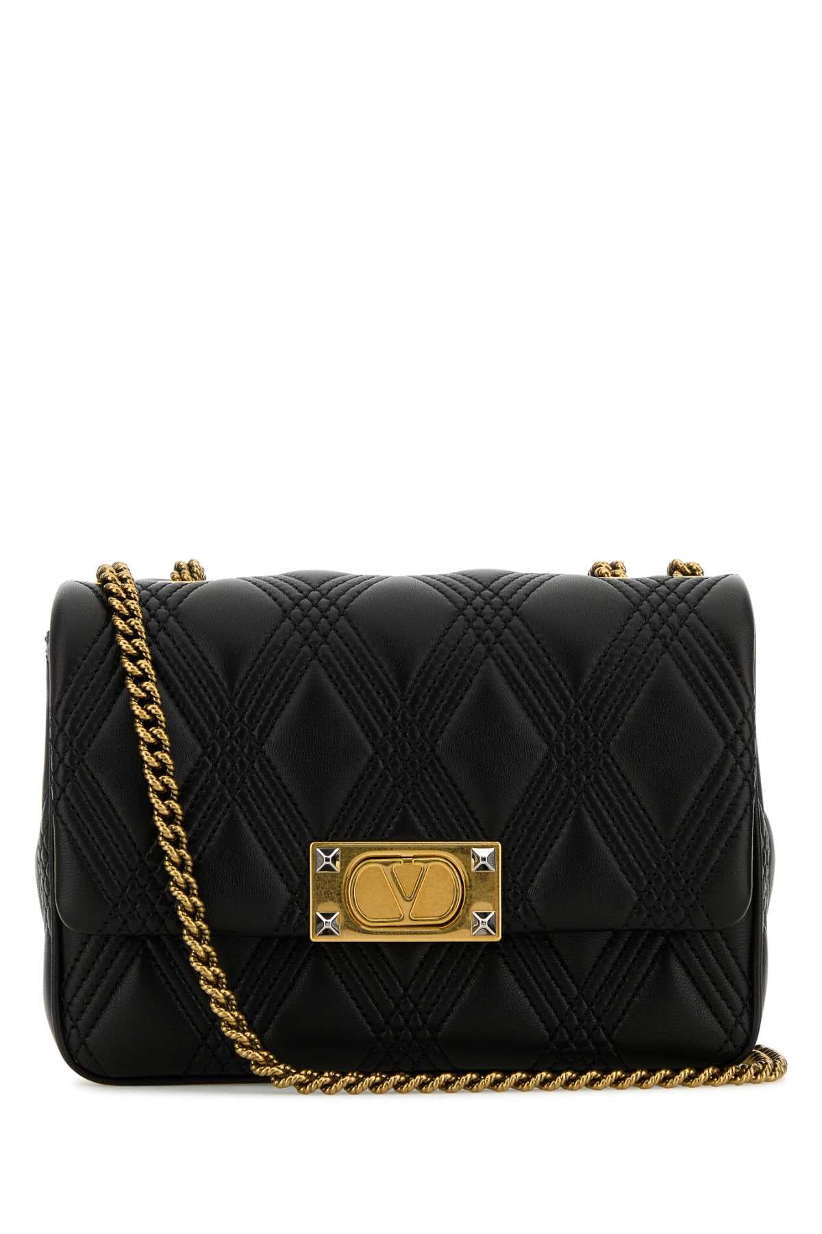 Valentino Garavani Women Black Nappa Leather Medium Quiltie 67 Shoulder Bag