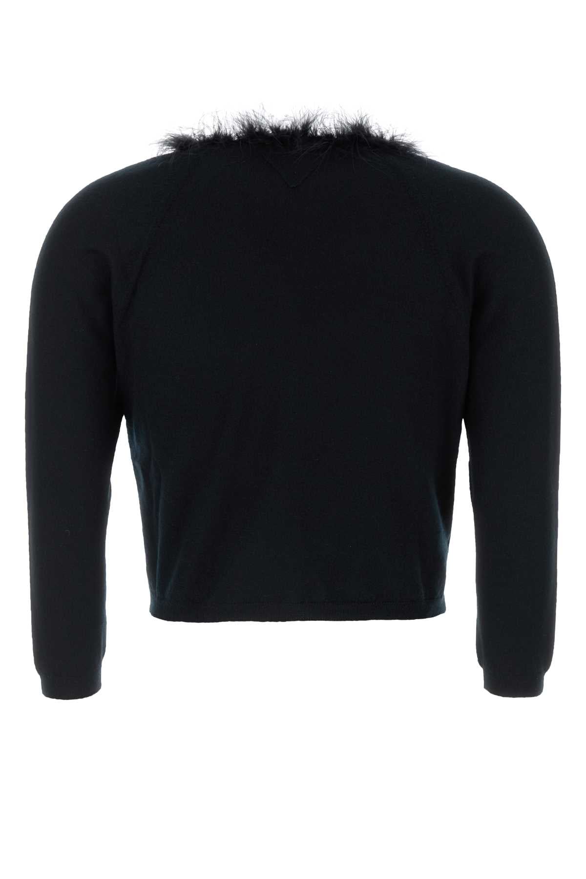 Prada Women Black Cashmere Cardigan