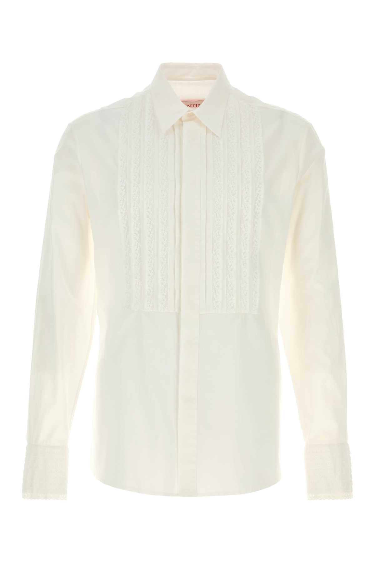 Valentino Garavani Men White Cotton Shirt