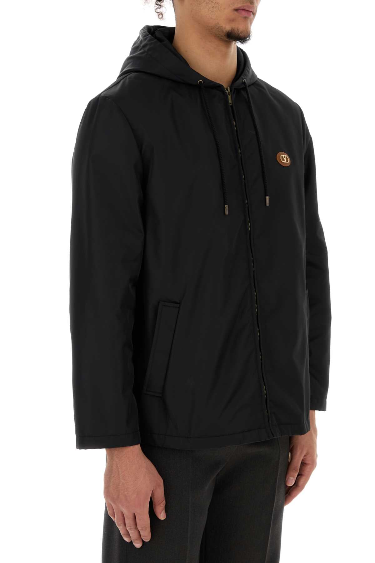 Valentino Garavani Men Black Nylon Windbreaker