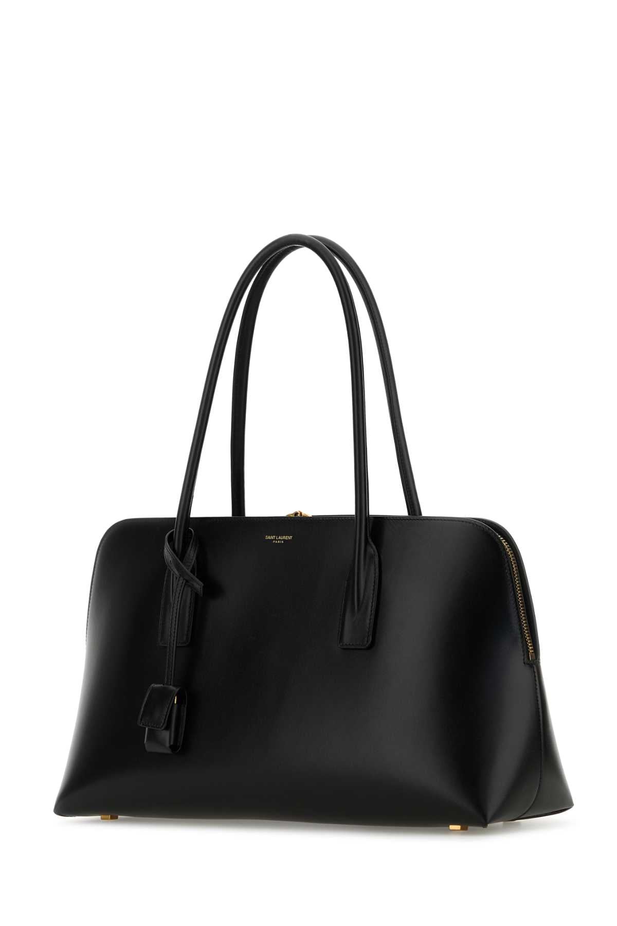 Saint Laurent Women Black Leather Shopping Bag