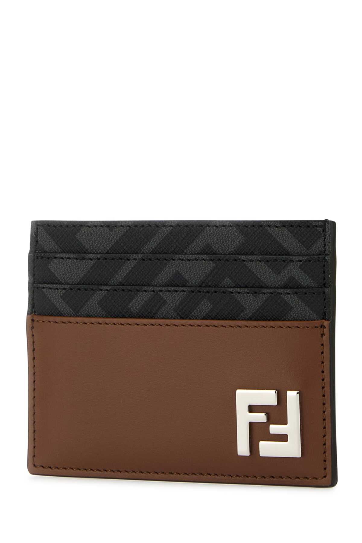 Fendi Men Multicolor Leather And Canvas Cardholder