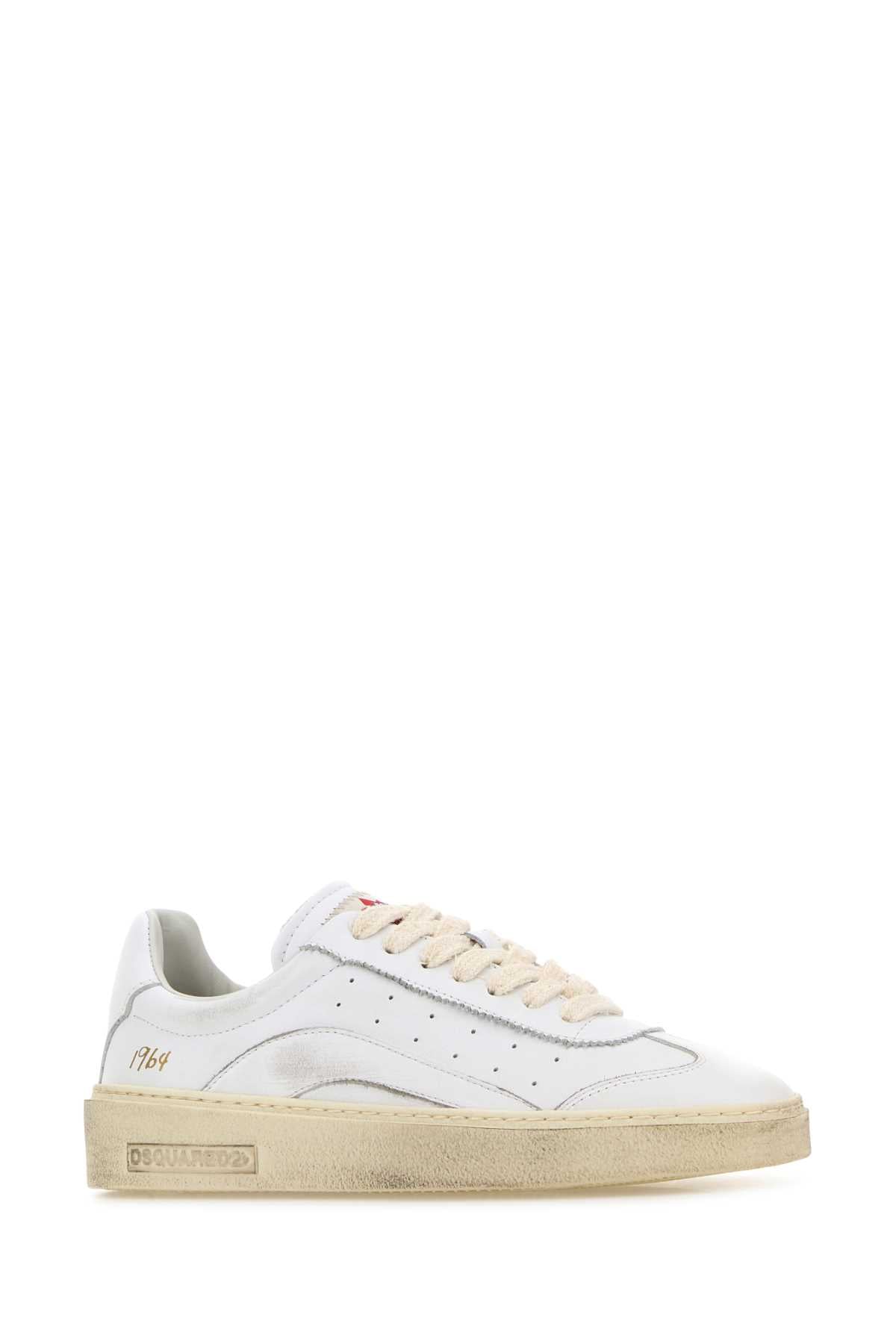 Dsquared Women White Leather Rider Sneakers