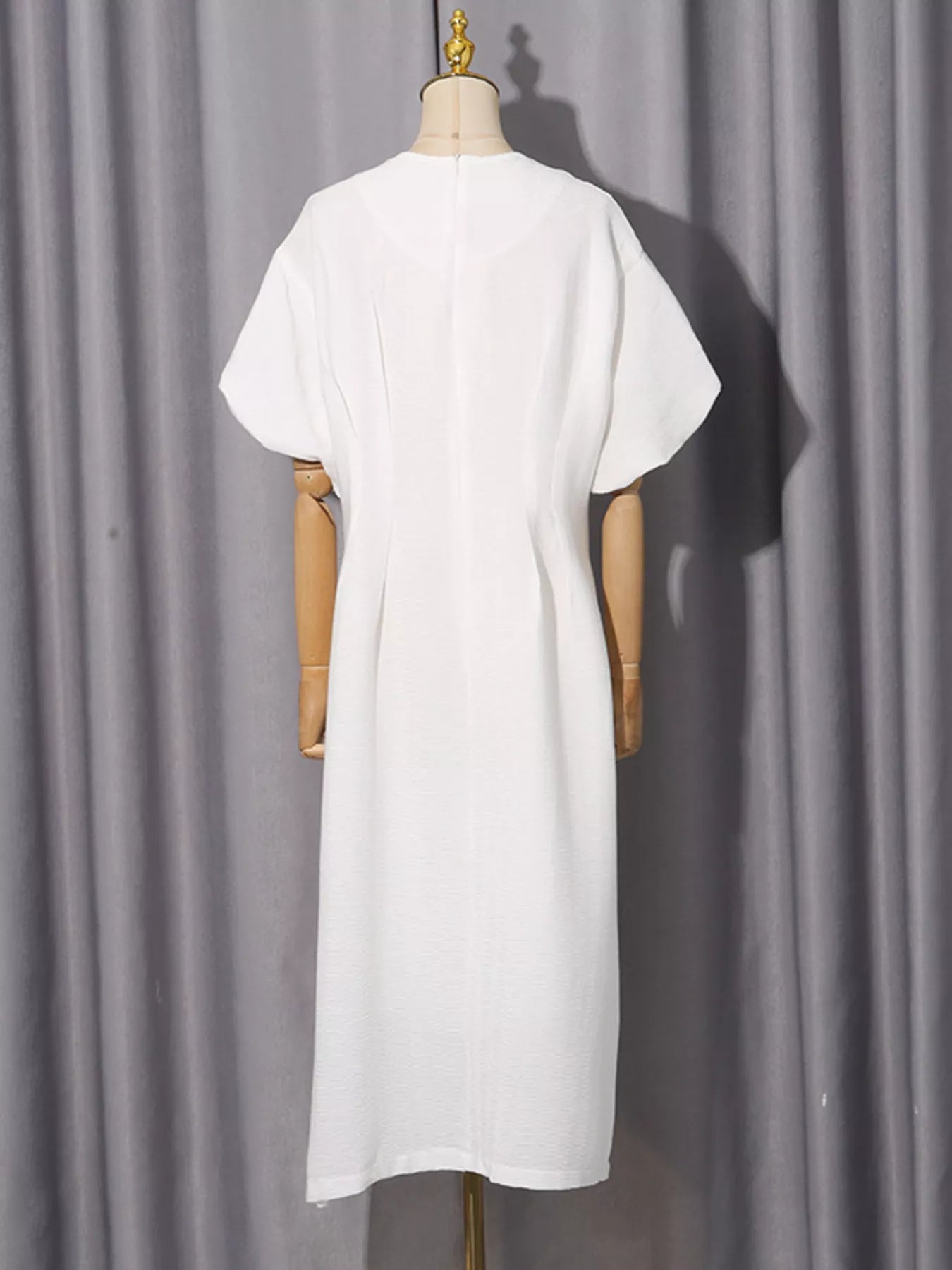 Embellished Puff Sleeve Midi Dress