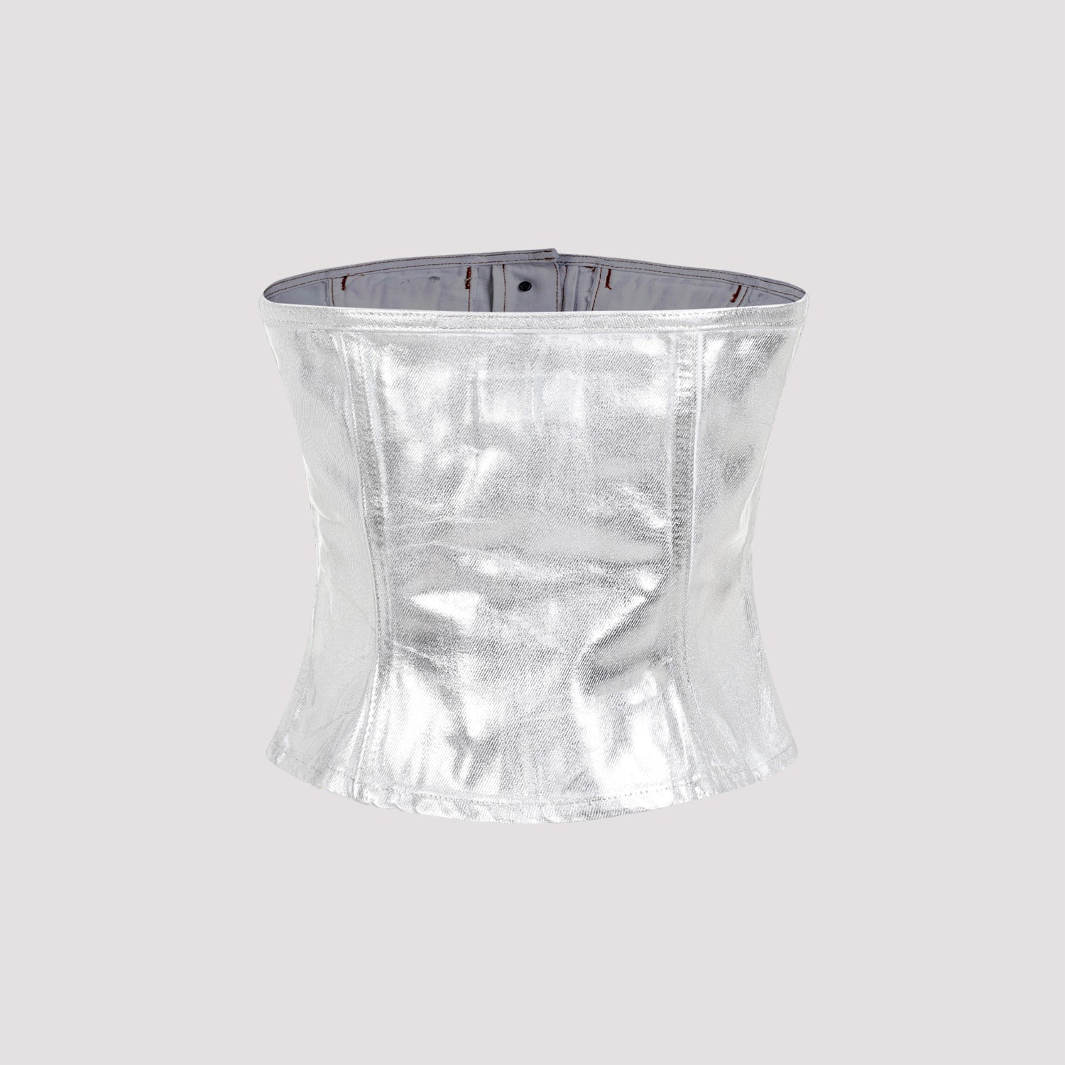 Ganni Foil Corsage Denim Top Women
