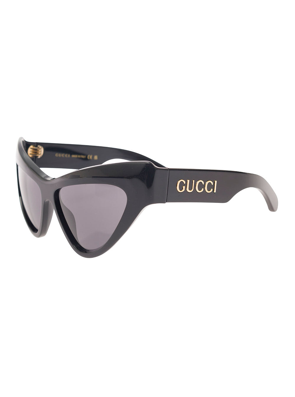 Gucci Women 'Gg1294s' Black Cat-Eye Sunglasses With Logo Lettering In Shiny Acetate Woman
