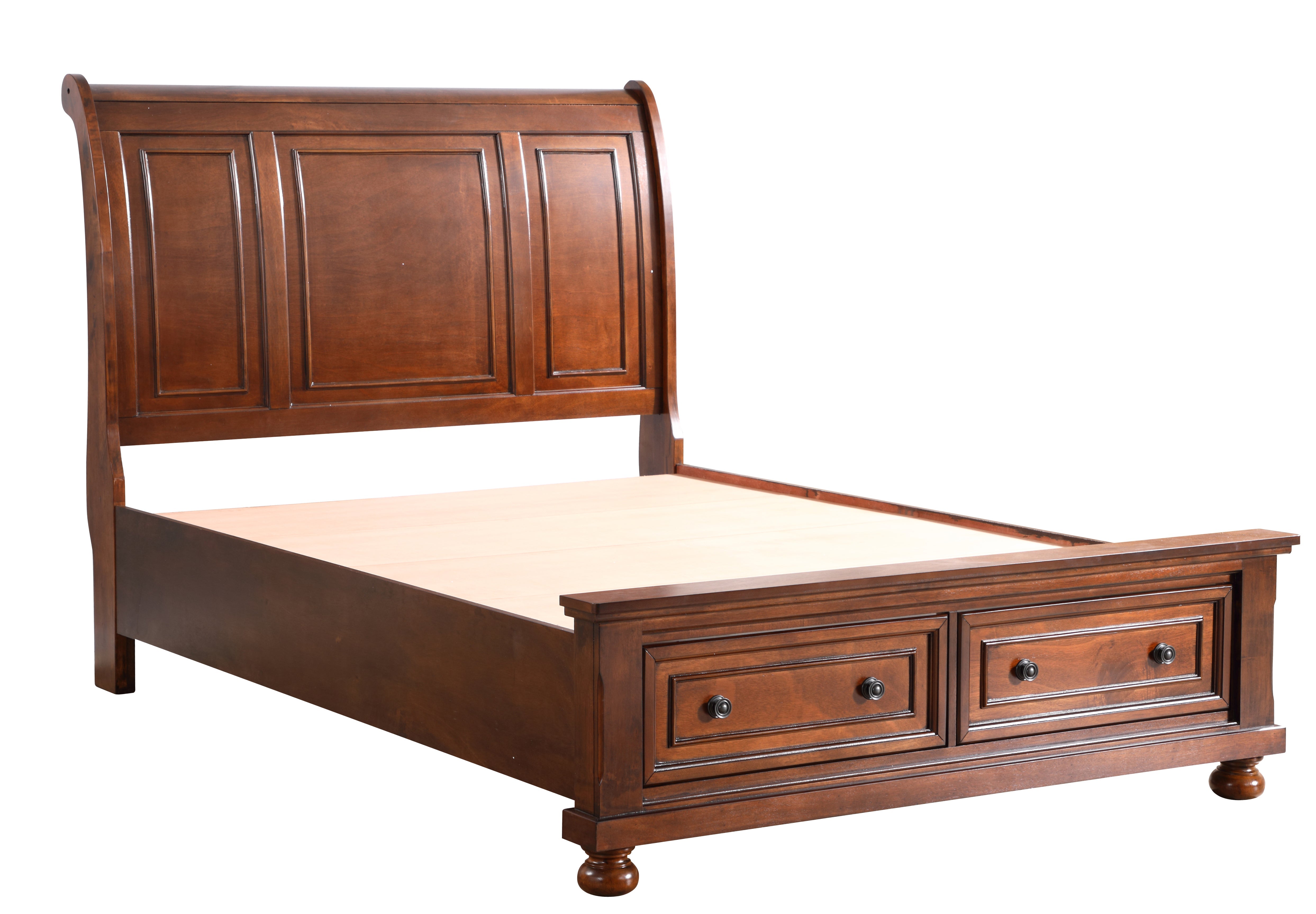 Charming Full Bed In Rich Cherry Finish