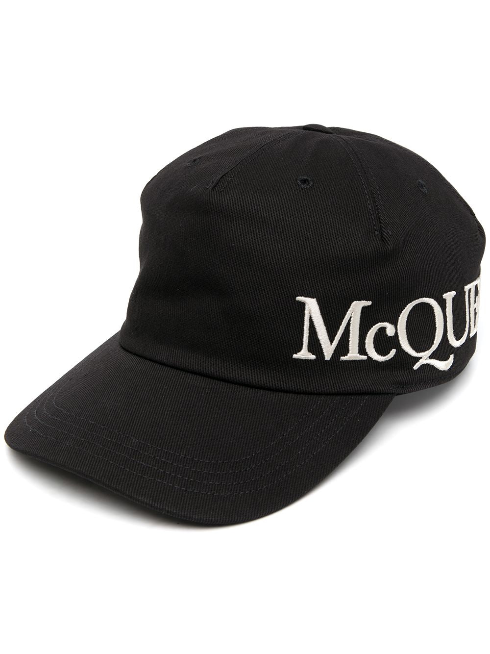 Alexander Mcqueen Men Oversize Black Jersey Hat With Logo Alexander Mcqueen Man