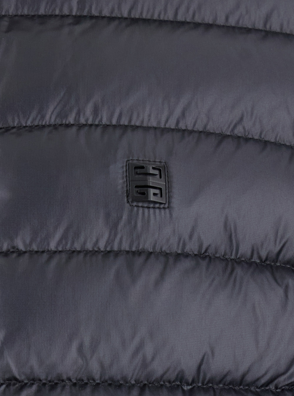 Givenchy Men Black High Neck Down Jacket With Logo Detail In Tech Fabric Man