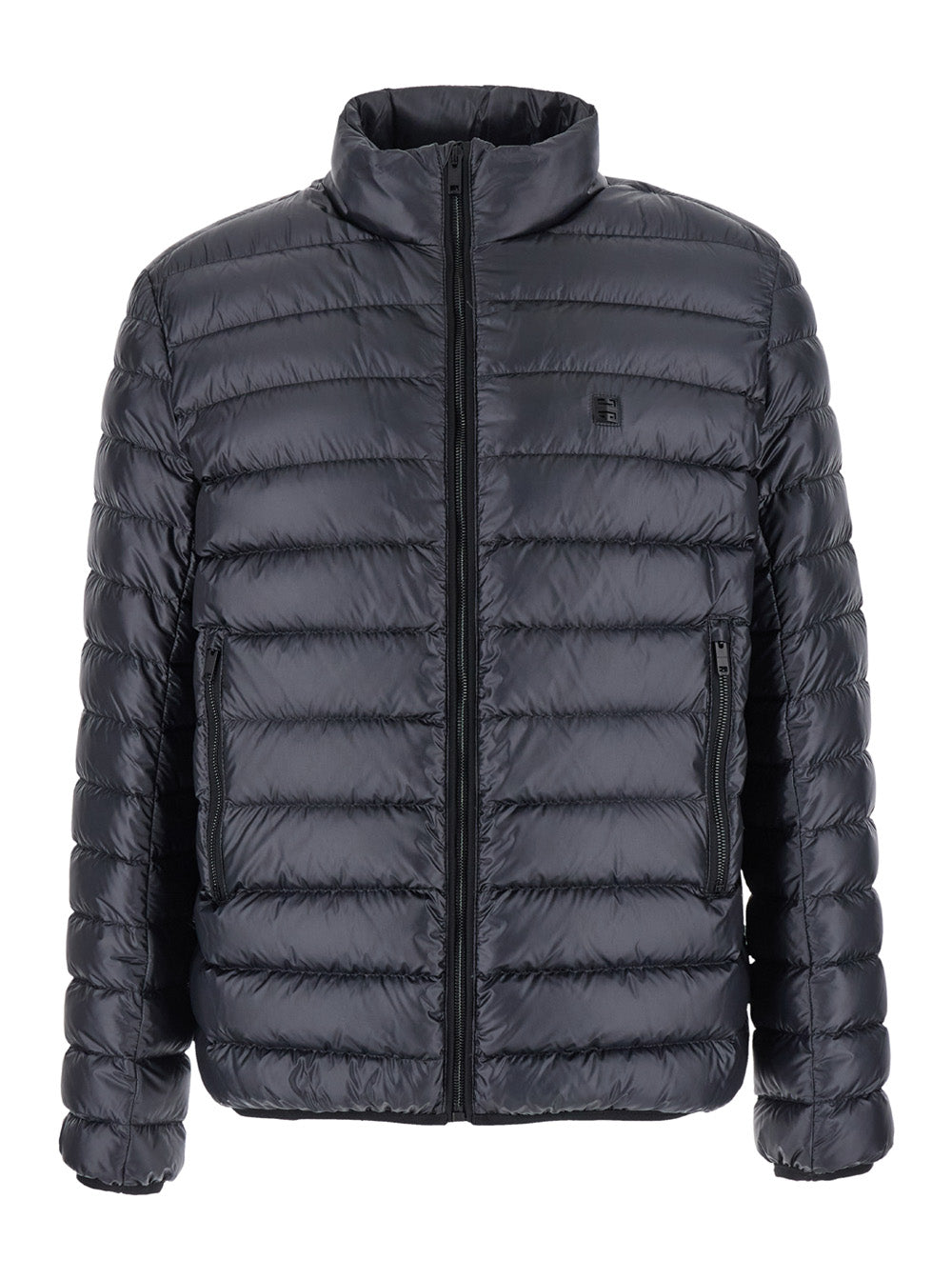 Givenchy Men Black High Neck Down Jacket With Logo Detail In Tech Fabric Man