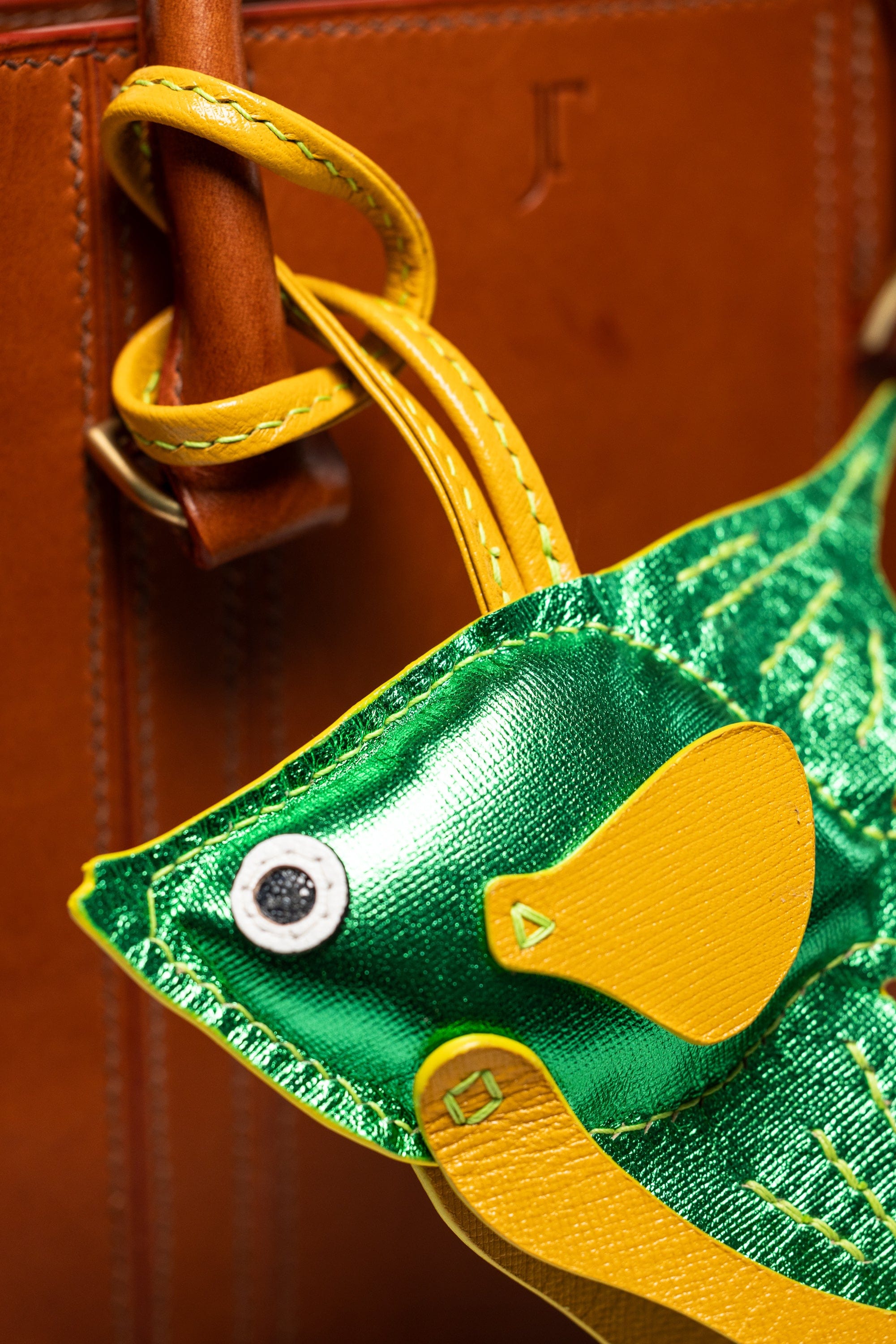Fish Girl Summer Handbag Charm - Metallic Green
