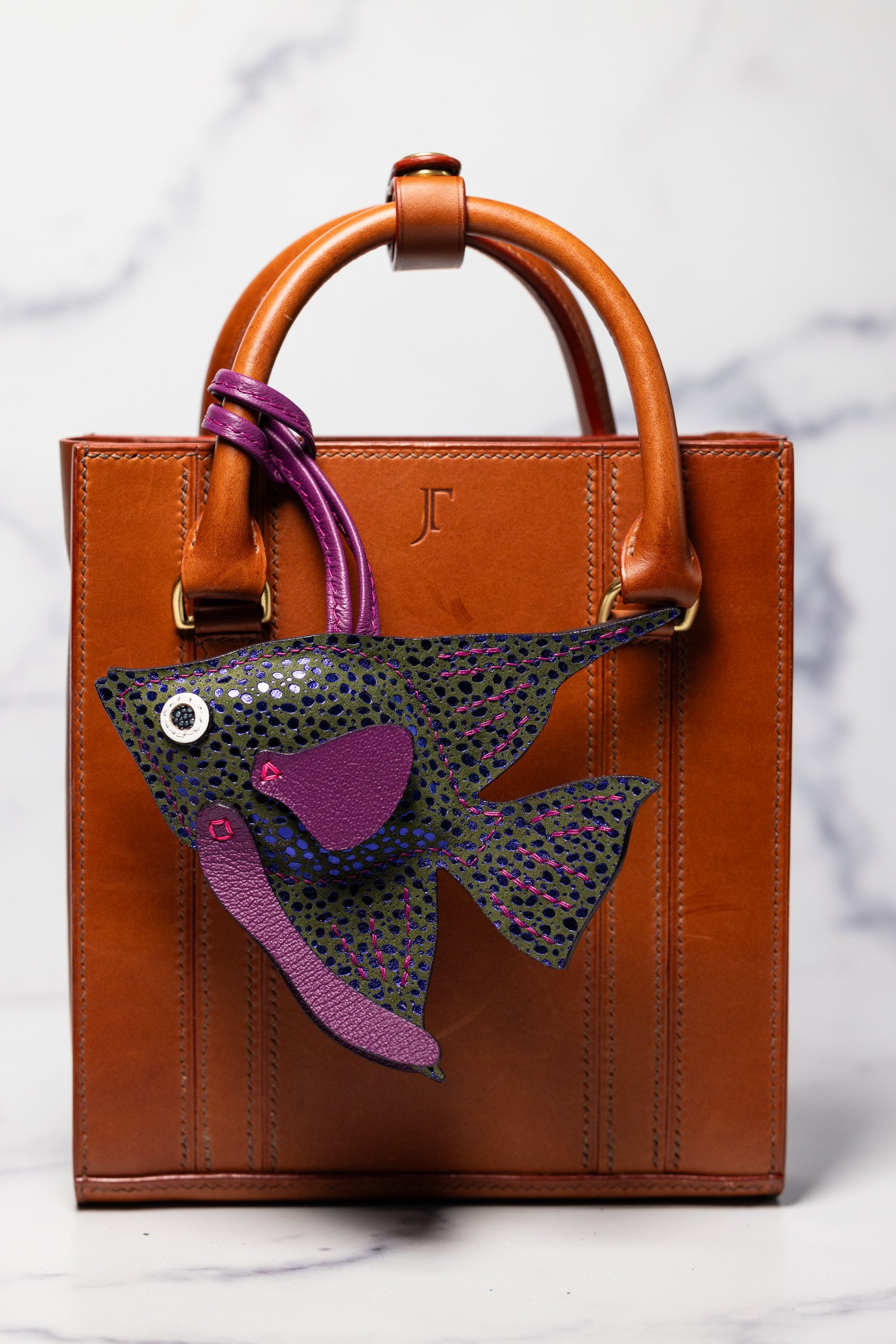 Fish Girl Summer Handbag Charm - Purple Holo