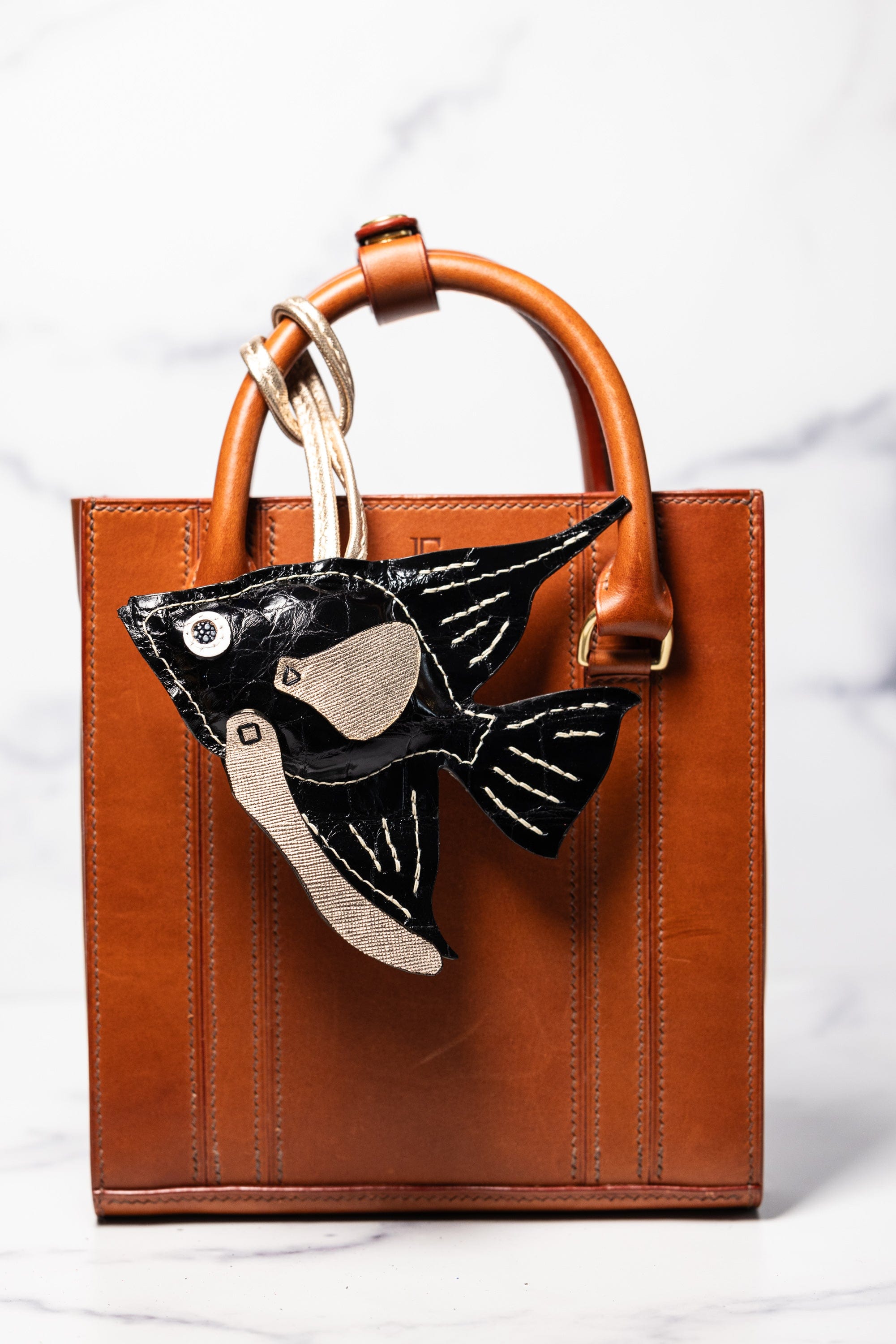 Fish Girl Summer Handbag Charm - Black Millennium Alligator