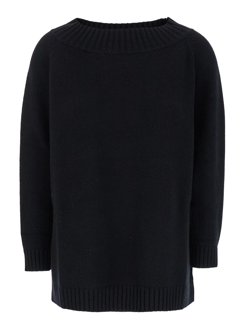 Max Mara Women 'Radames' Black Sweater With Boat Neckline In Wool And Cashmere Woman